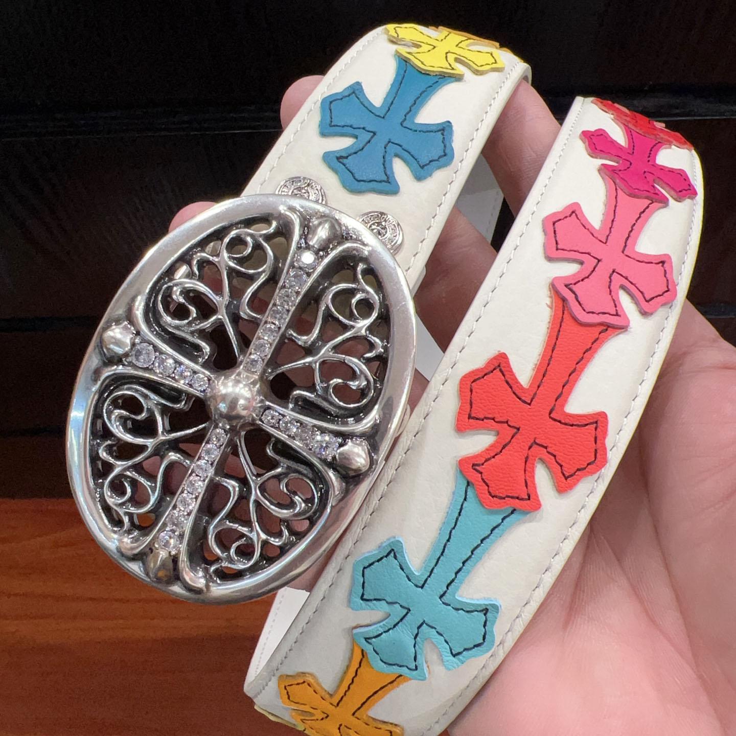 Chrome Hearts Leather Belt   - DopestKickz