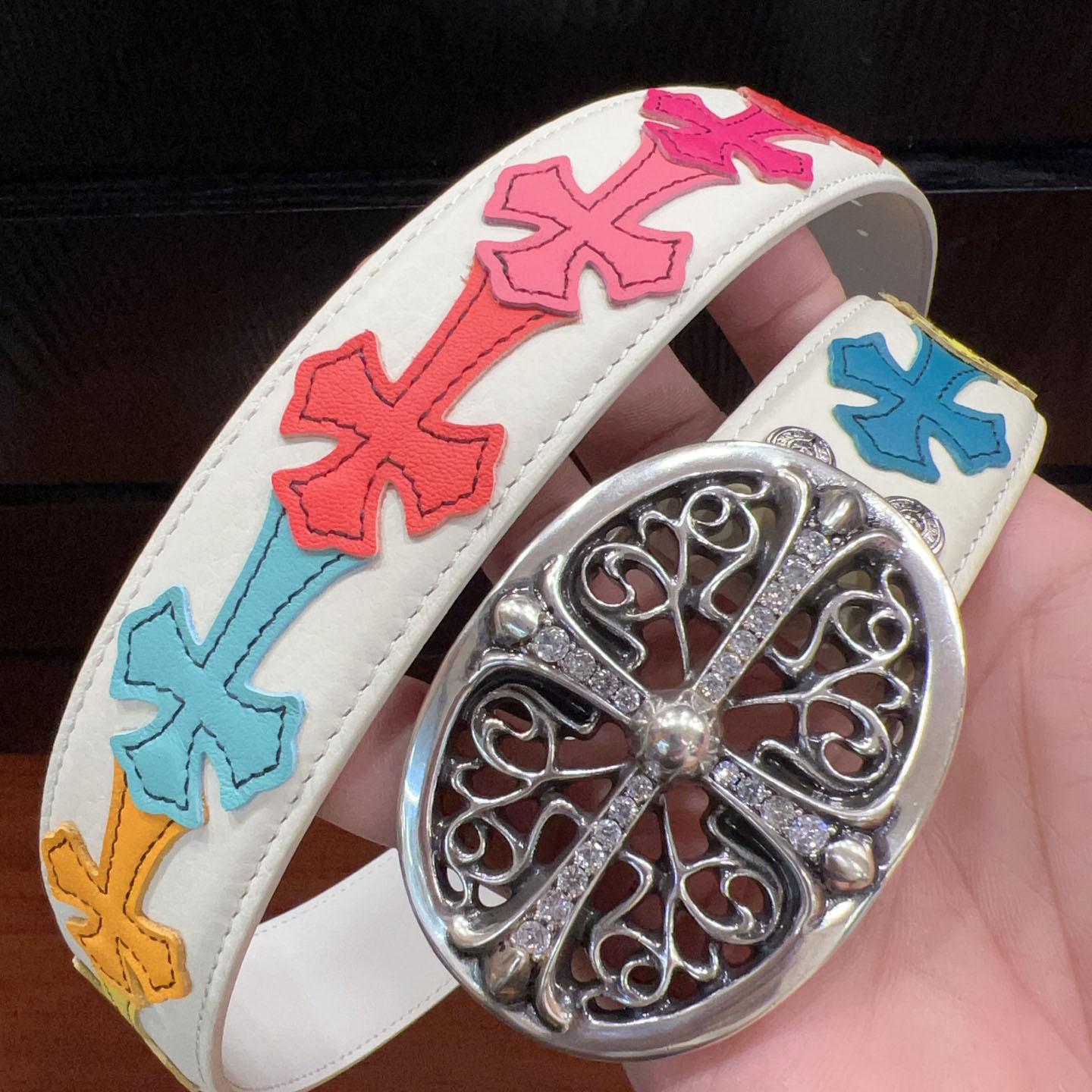 Chrome Hearts Leather Belt   - DopestKickz