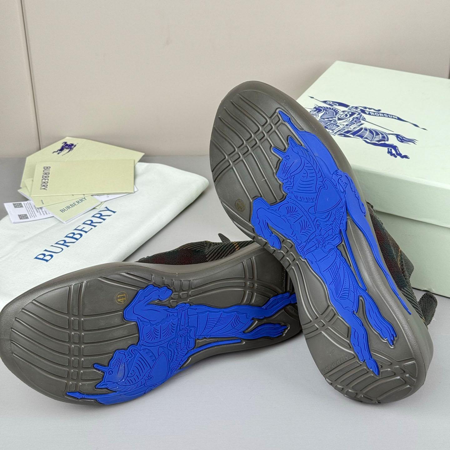 Burberry Check Knit Neptune Sneakers - DopestKickz