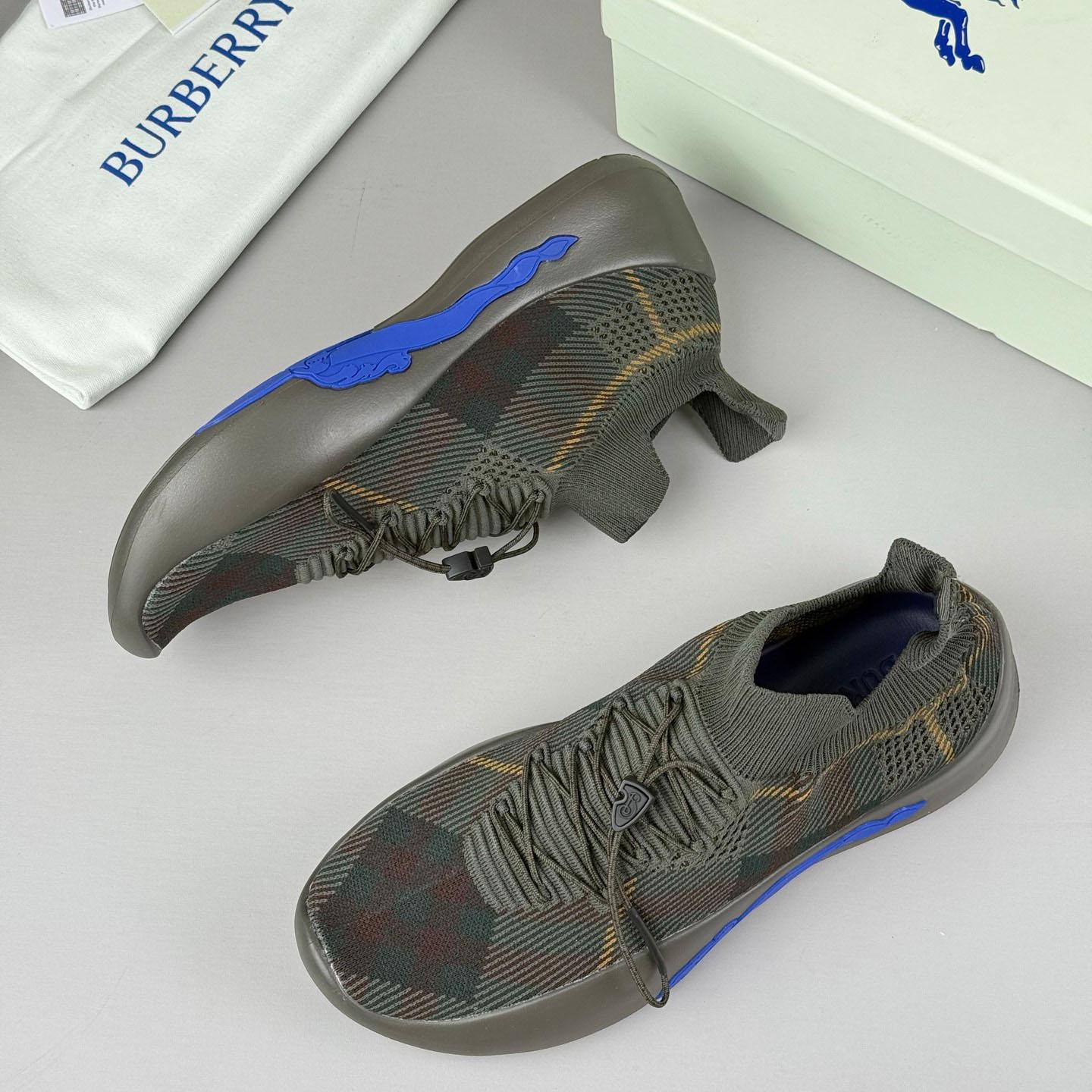 Burberry Check Knit Neptune Sneakers - DopestKickz