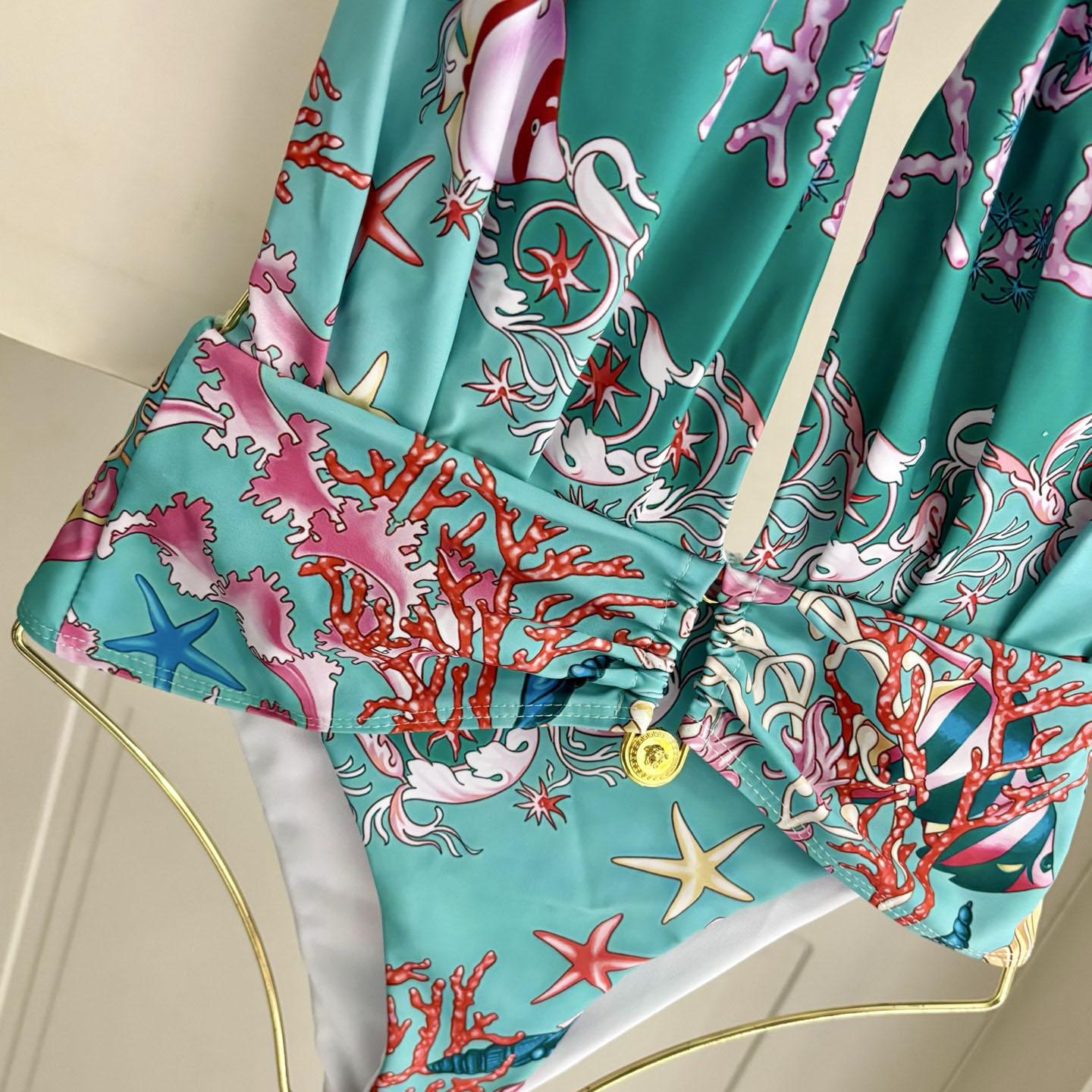 Versace Underwater Barocco Print Bodysuit - DopestKickz