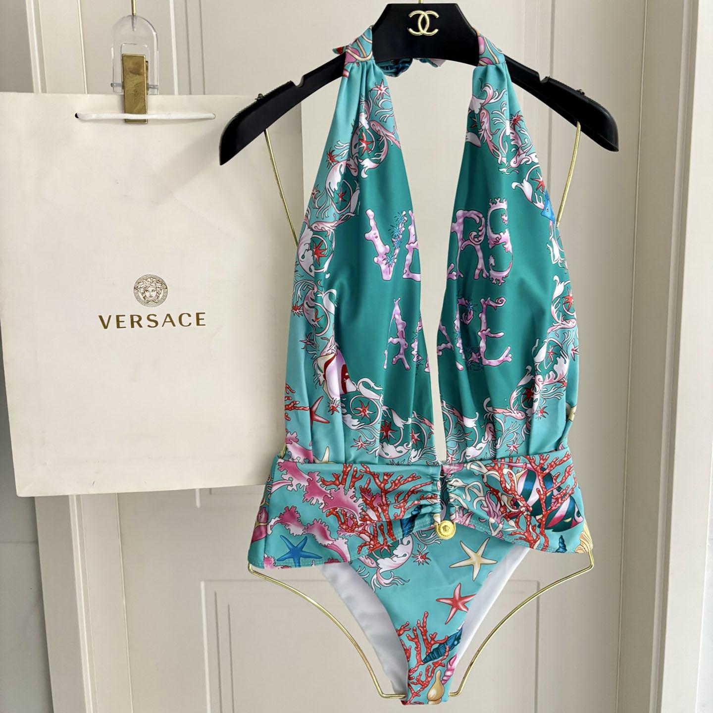 Versace Underwater Barocco Print Bodysuit - DopestKickz