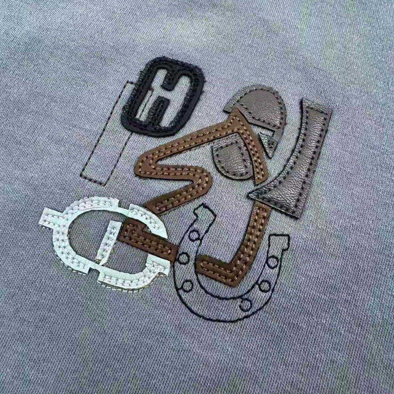 Hermes H Puzzle Leather Embroidery T-Shirt  - DopestKickz