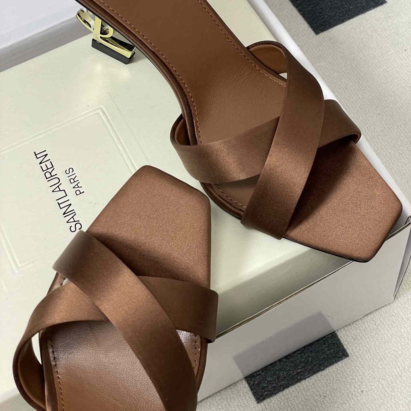 Saint Laurent Opyum Mules In Satin Crepe  - DopestKickz