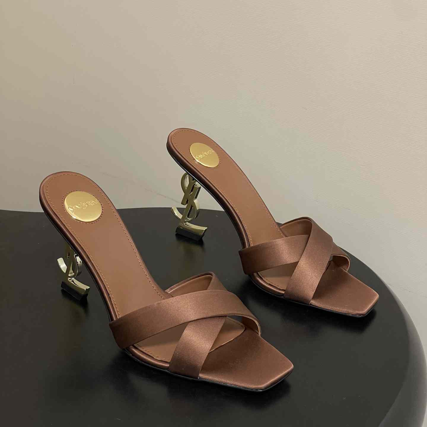 Saint Laurent Opyum Mules In Satin Crepe  - DopestKickz