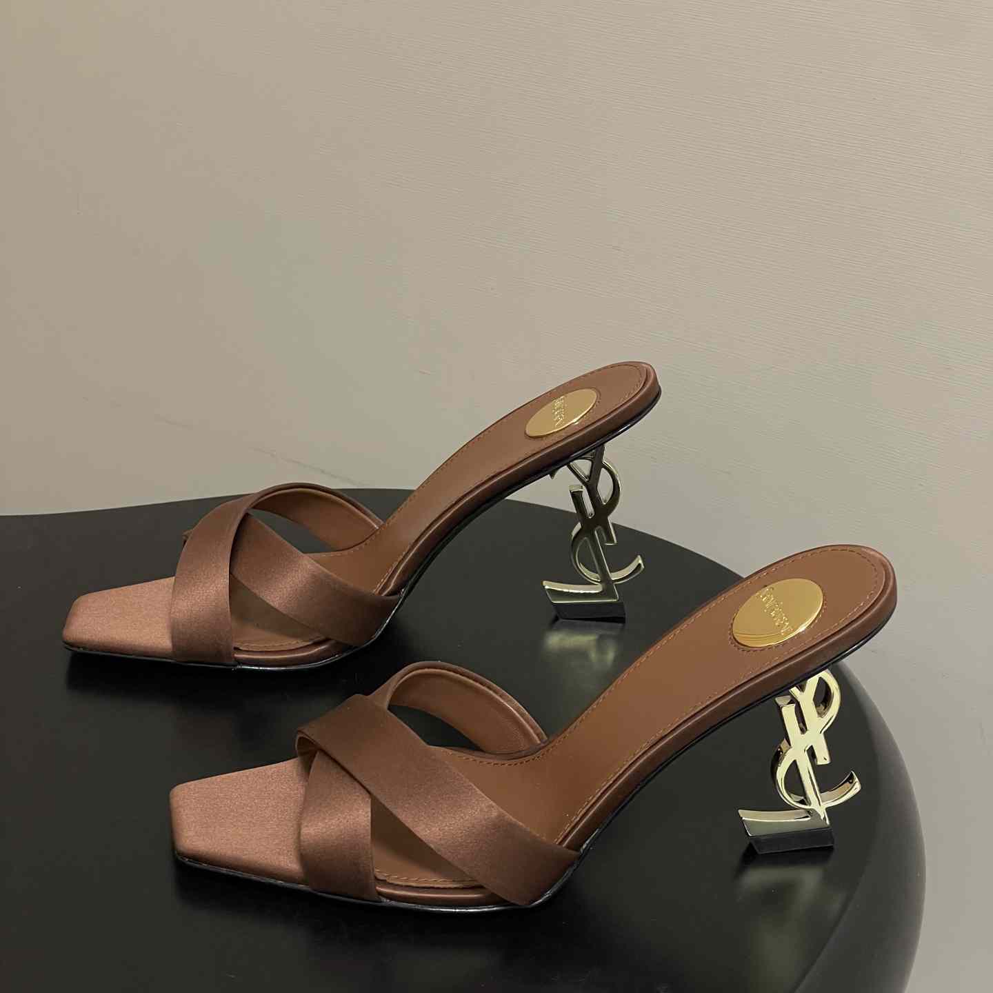 Saint Laurent Opyum Mules In Satin Crepe  - DopestKickz