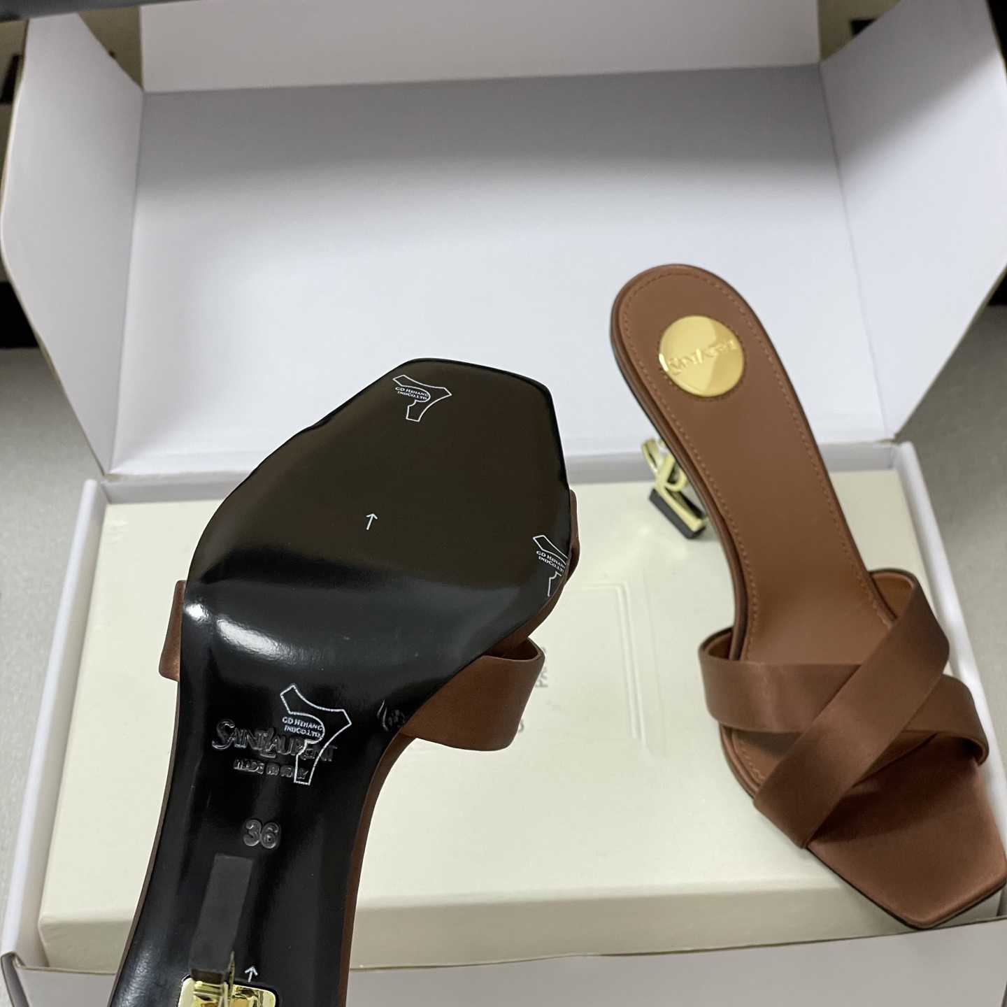 Saint Laurent Opyum Mules In Satin Crepe  - DopestKickz