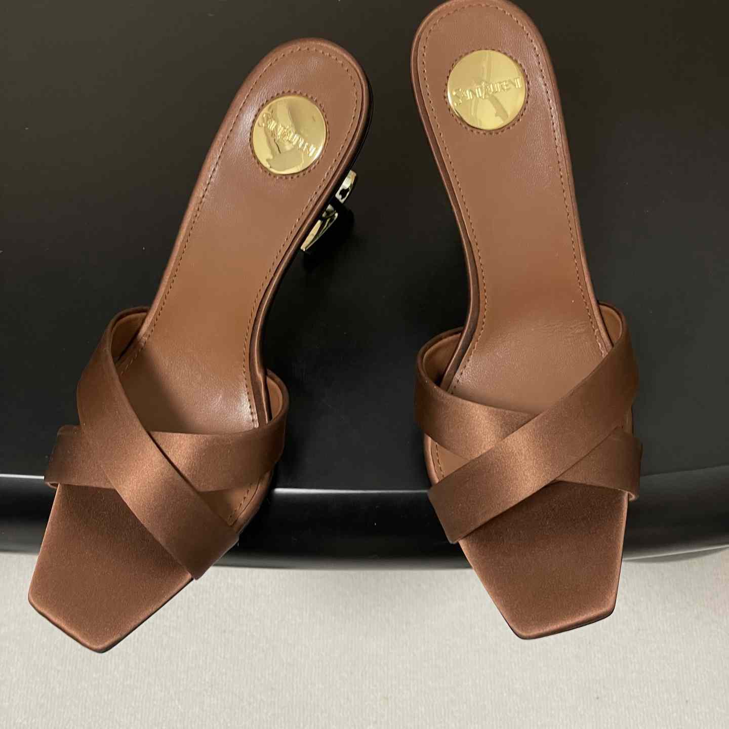 Saint Laurent Opyum Mules In Satin Crepe  - DopestKickz