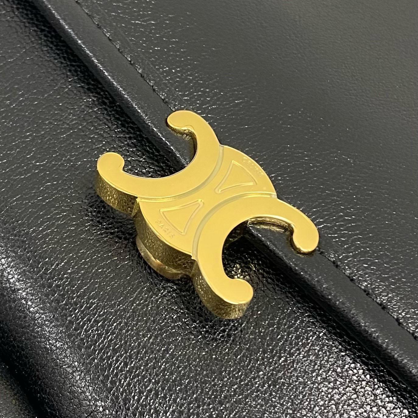 Celine HALFMOON SOFT TRIOMPHE BAG IN SUPPLE SHINY LAMBSKIN - DopestKickz