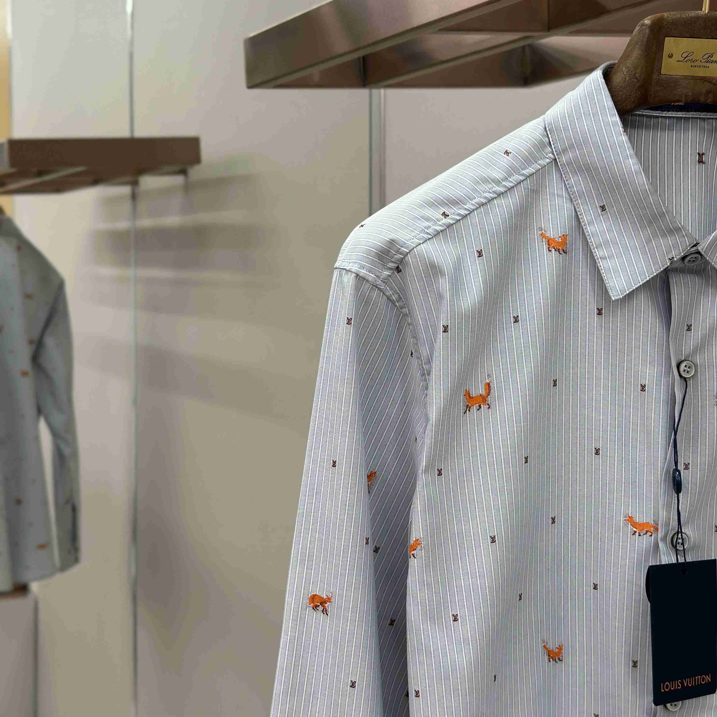 Louis Vuitton Striped Fil Coupe Shirt 1AJC98 - DopestKickz