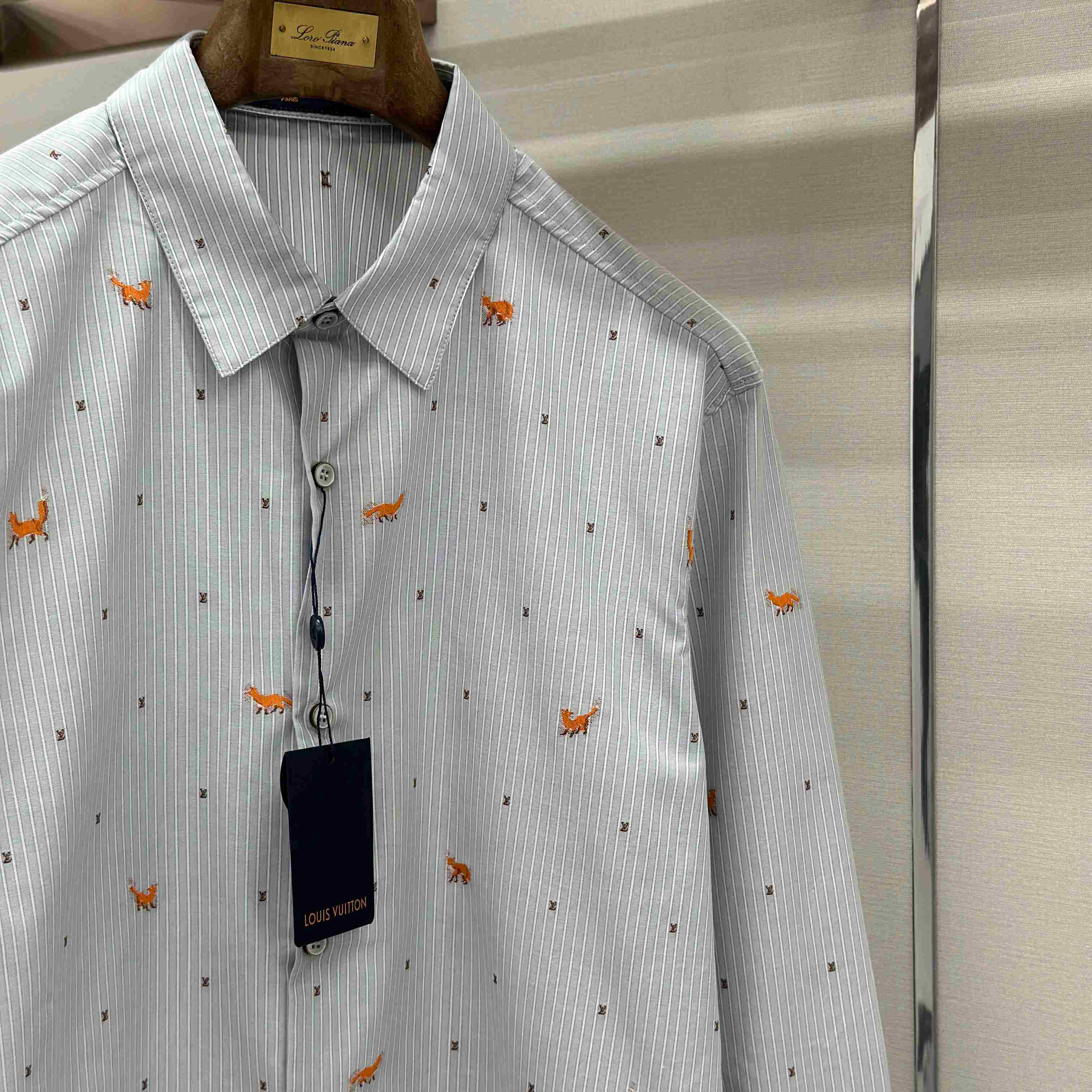 Louis Vuitton Striped Fil Coupe Shirt 1AJC98 - DopestKickz