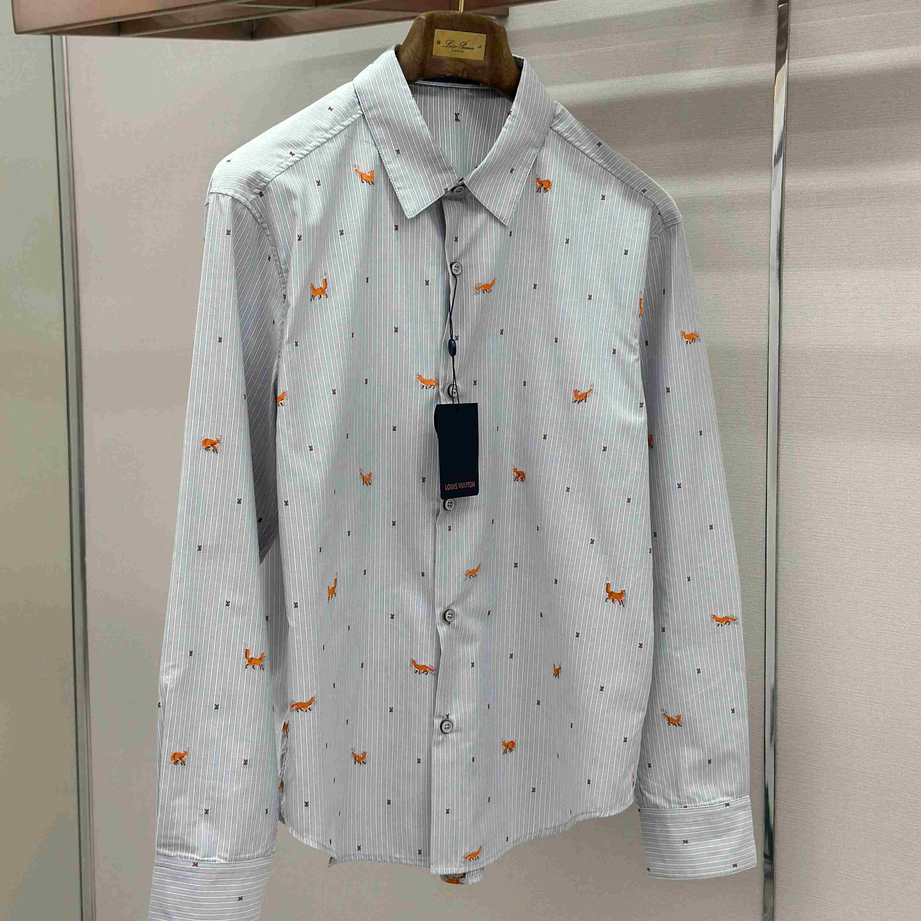 Louis Vuitton Striped Fil Coupe Shirt 1AJC98 - DopestKickz