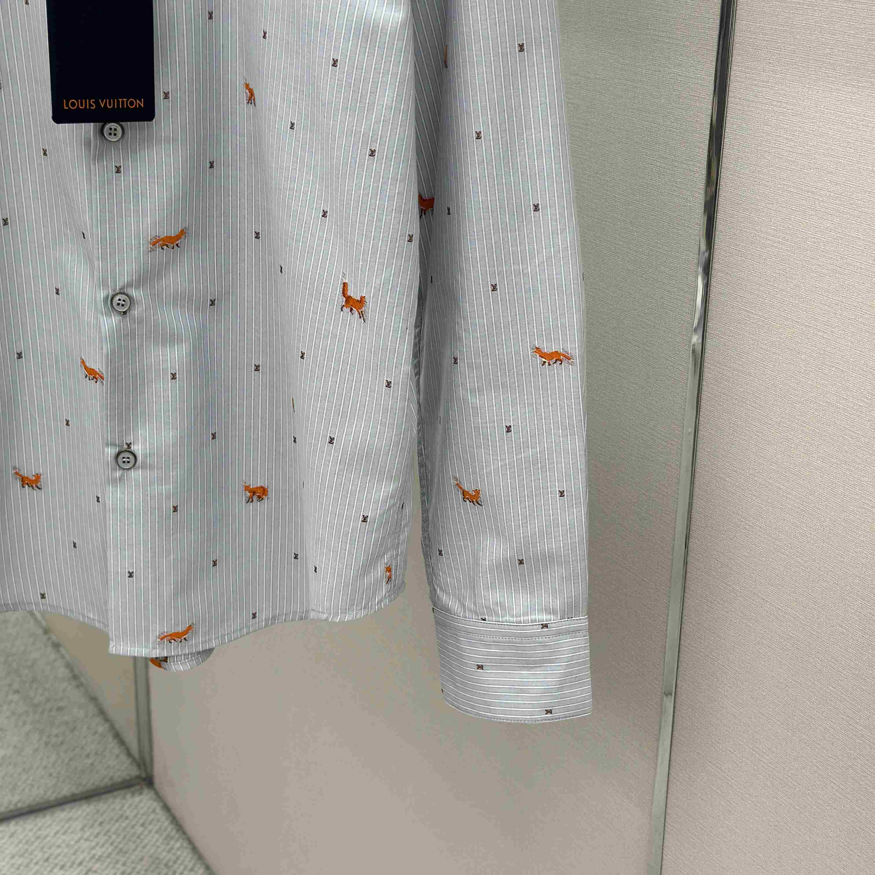 Louis Vuitton Striped Fil Coupe Shirt 1AJC98 - DopestKickz