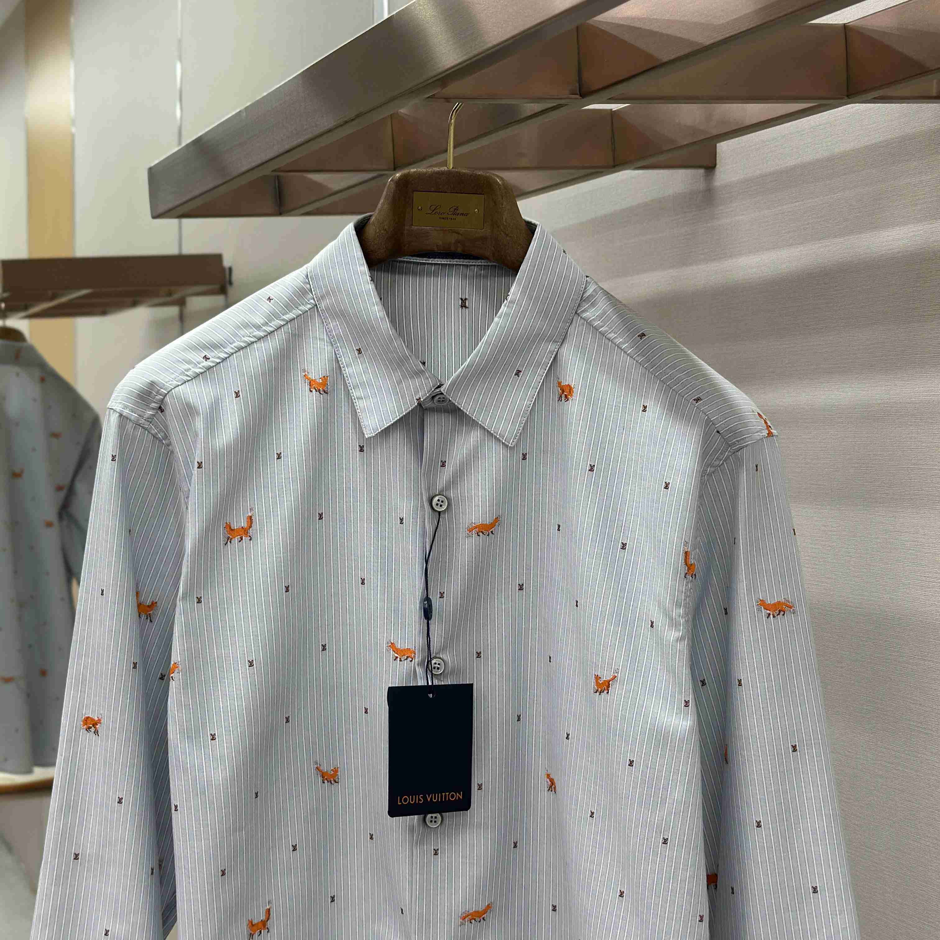 Louis Vuitton Striped Fil Coupe Shirt 1AJC98 - DopestKickz