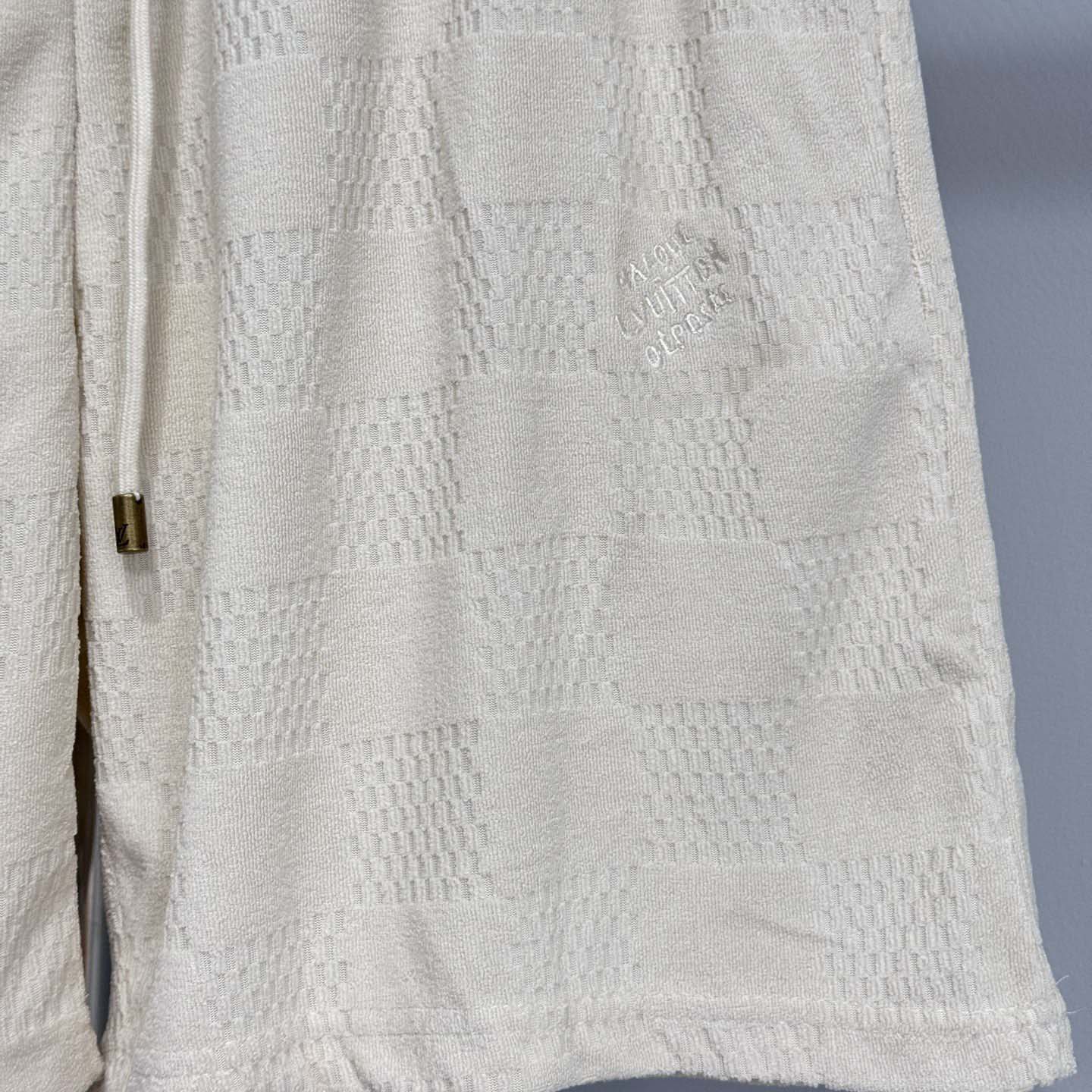 Louis Vuitton Damier French Terry Cotton-Blend Shorts   - DopestKickz