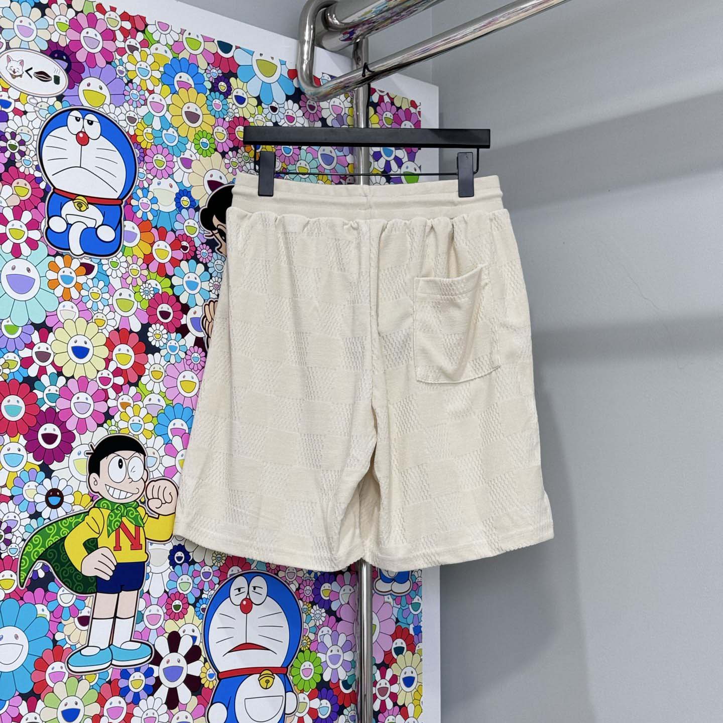 Louis Vuitton Damier French Terry Cotton-Blend Shorts   - DopestKickz