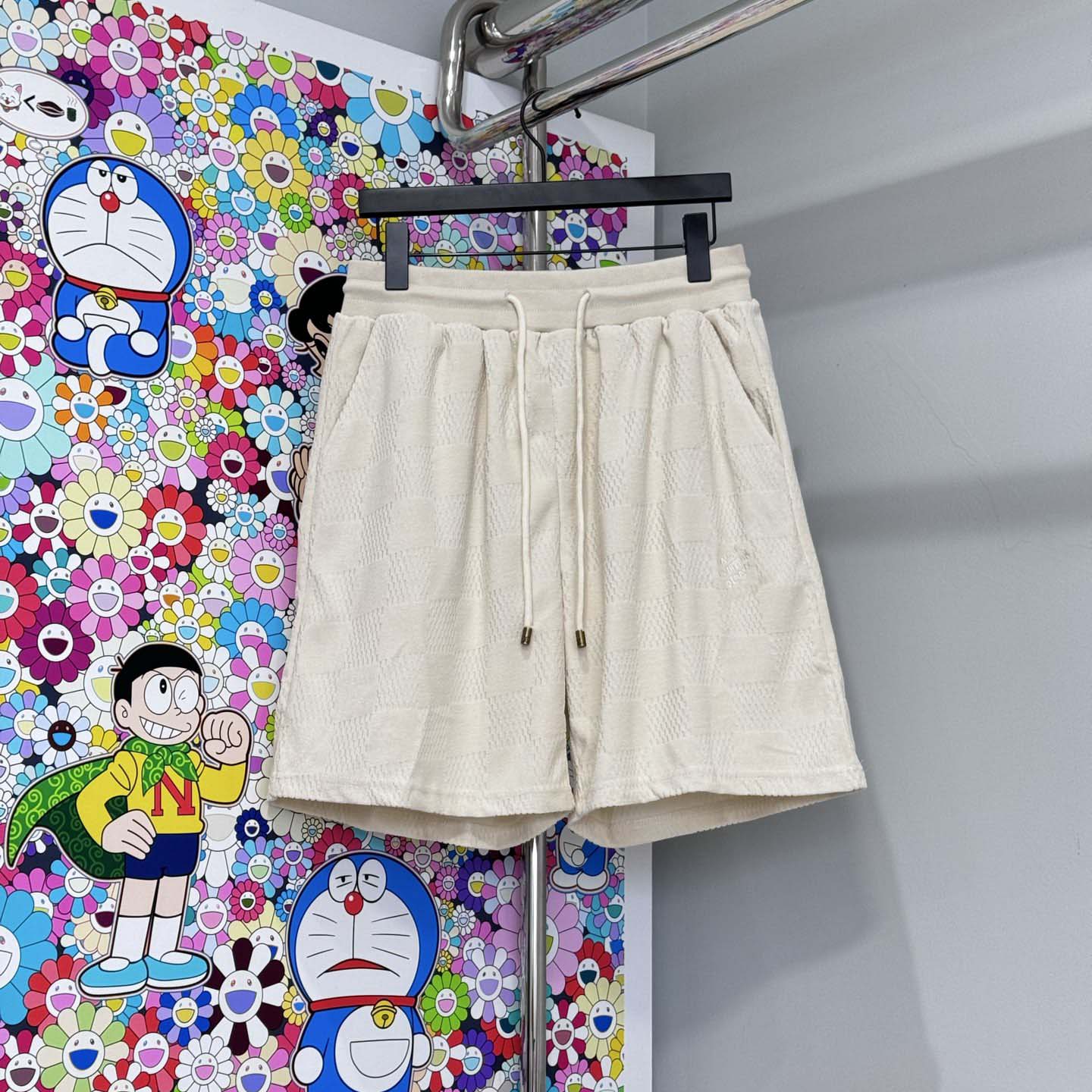 Louis Vuitton Damier French Terry Cotton-Blend Shorts   - DopestKickz