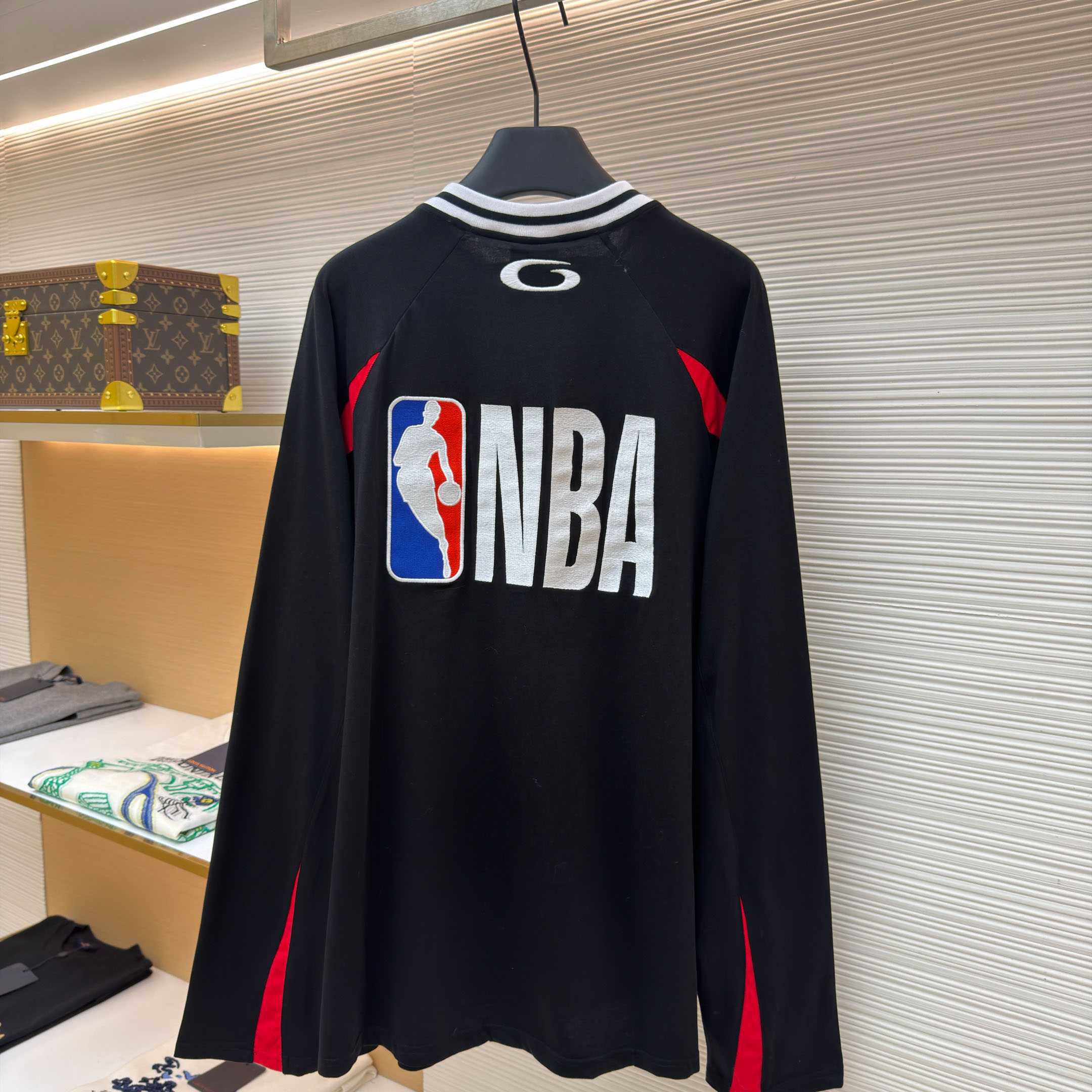Balenciaga | Nba Collaboration Oversized Long Sleeve T-shirt In Black/Multicolor  - DopestKickz