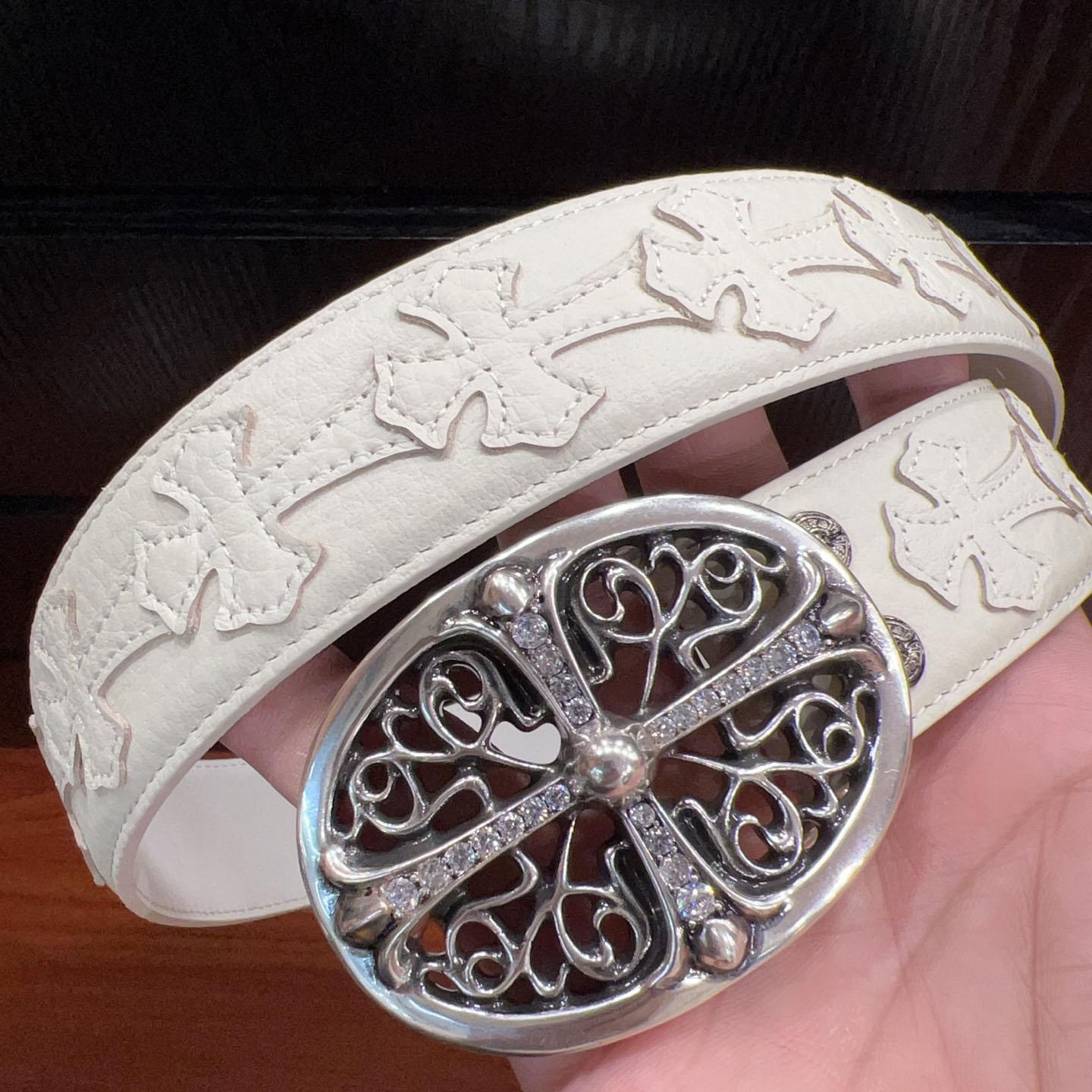 Chrome Hearts Leather Belt   - DopestKickz
