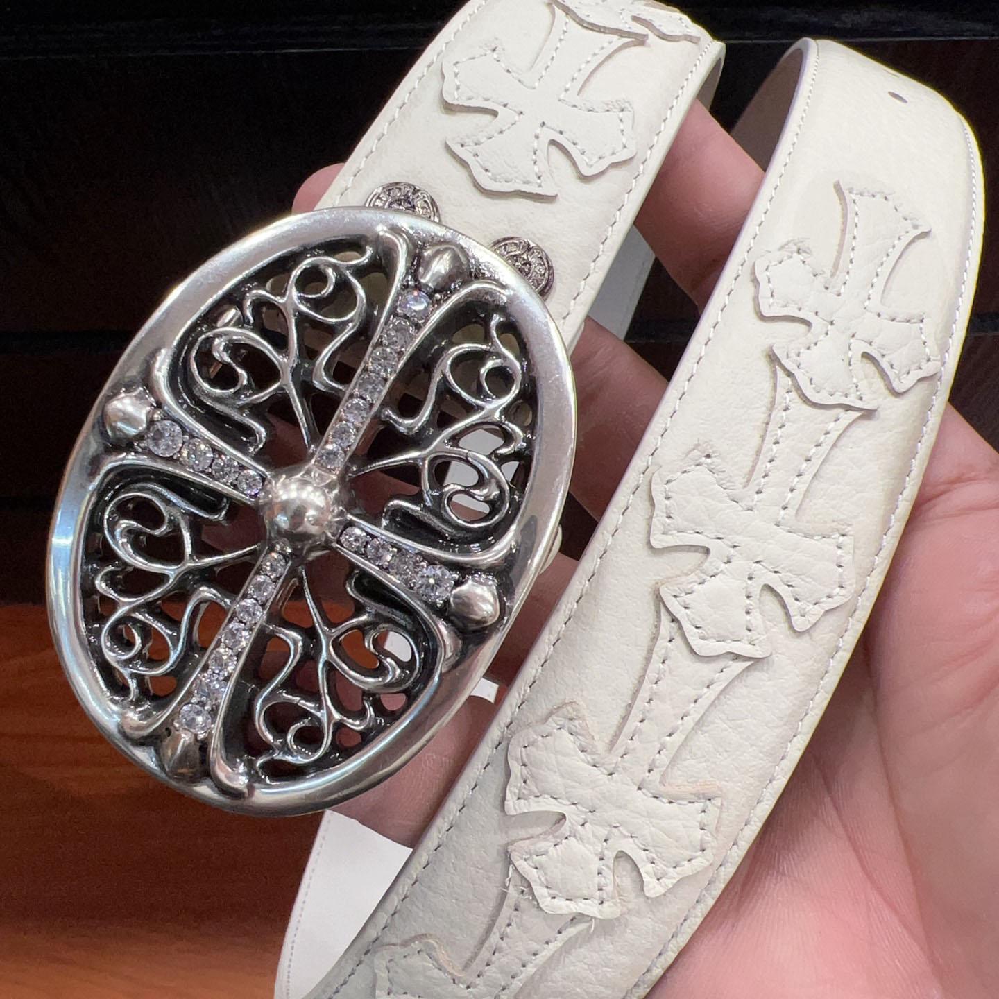 Chrome Hearts Leather Belt   - DopestKickz