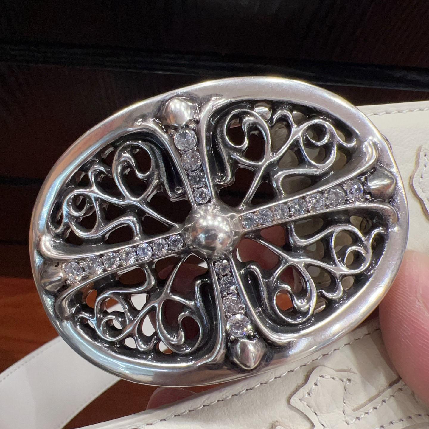 Chrome Hearts Leather Belt   - DopestKickz