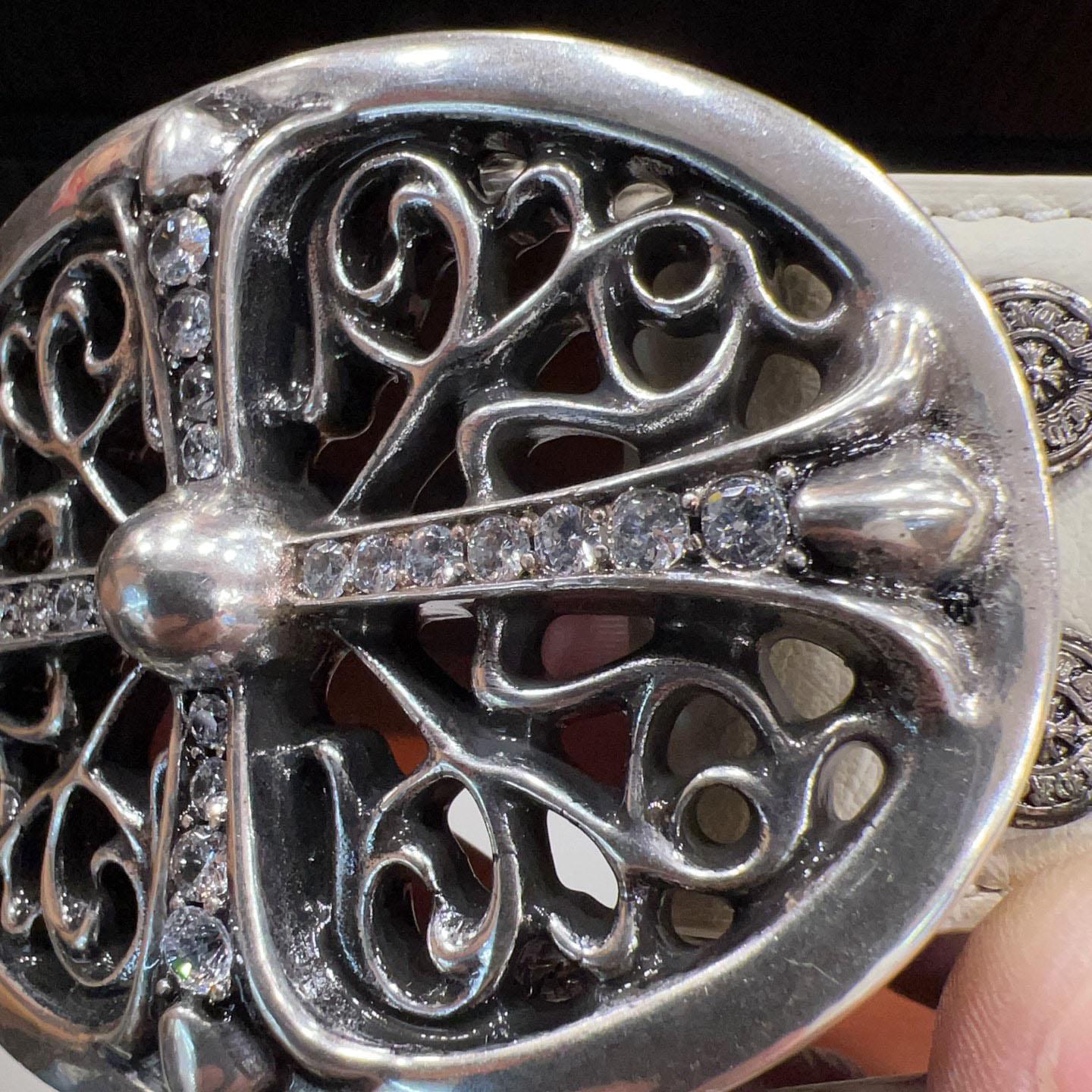 Chrome Hearts Leather Belt   - DopestKickz