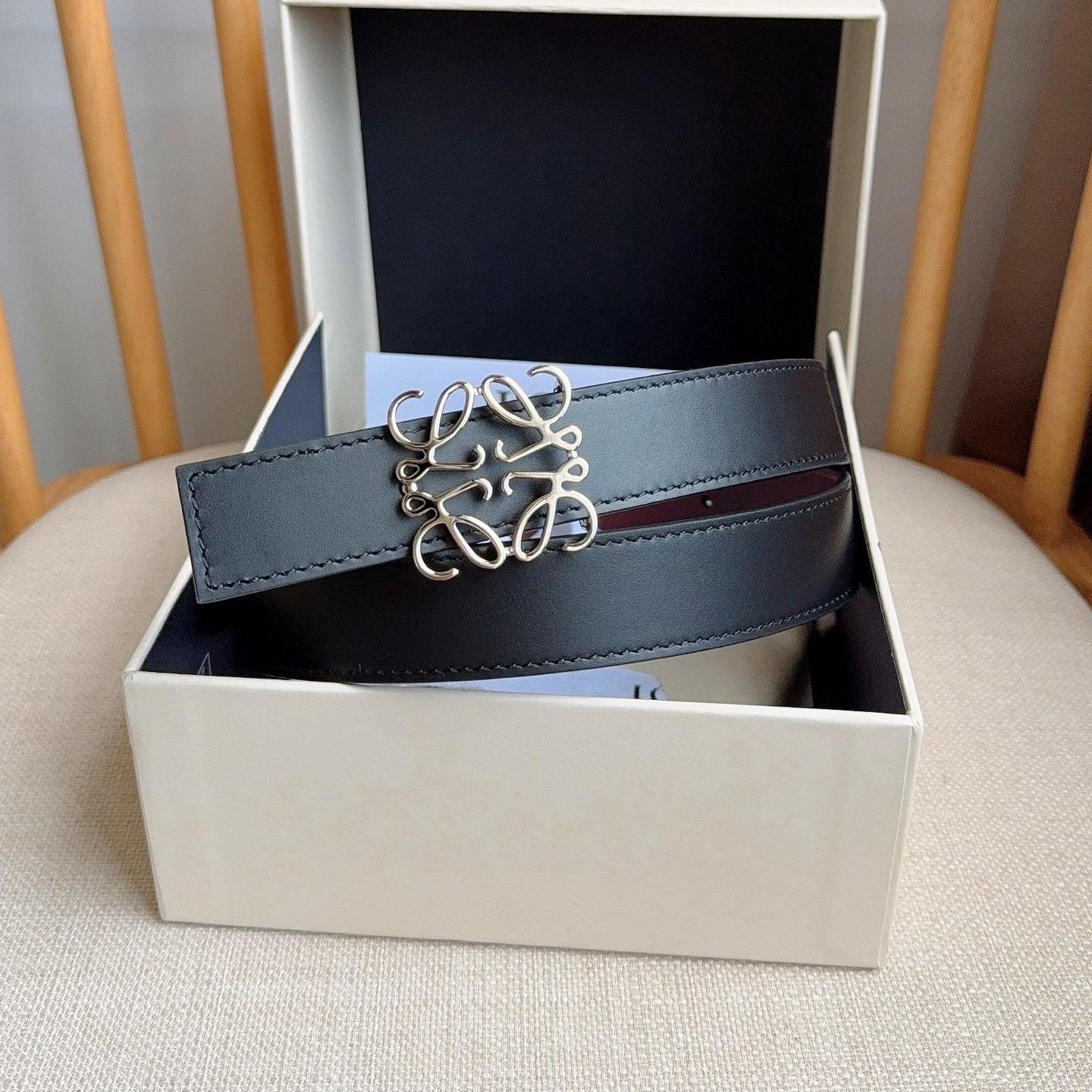 Loewe Reversible Anagram Belt In Smooth Calfskin - DopestKickz