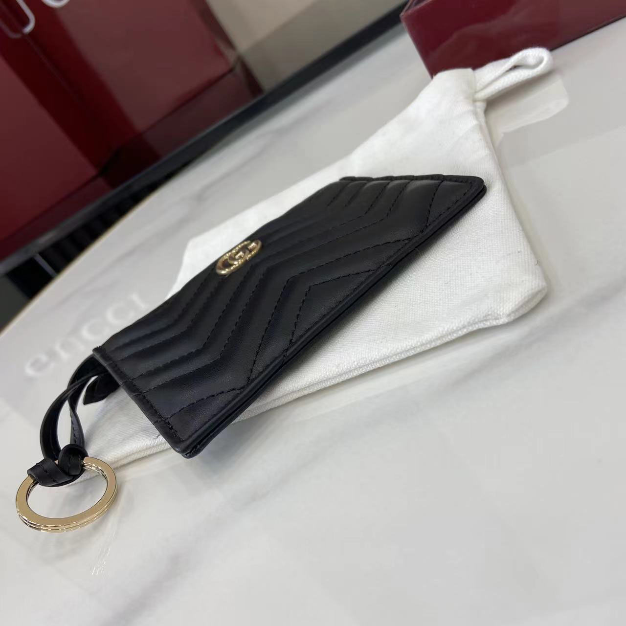 Gucci GG Marmont Zip Key Pouch 837747 - DopestKickz