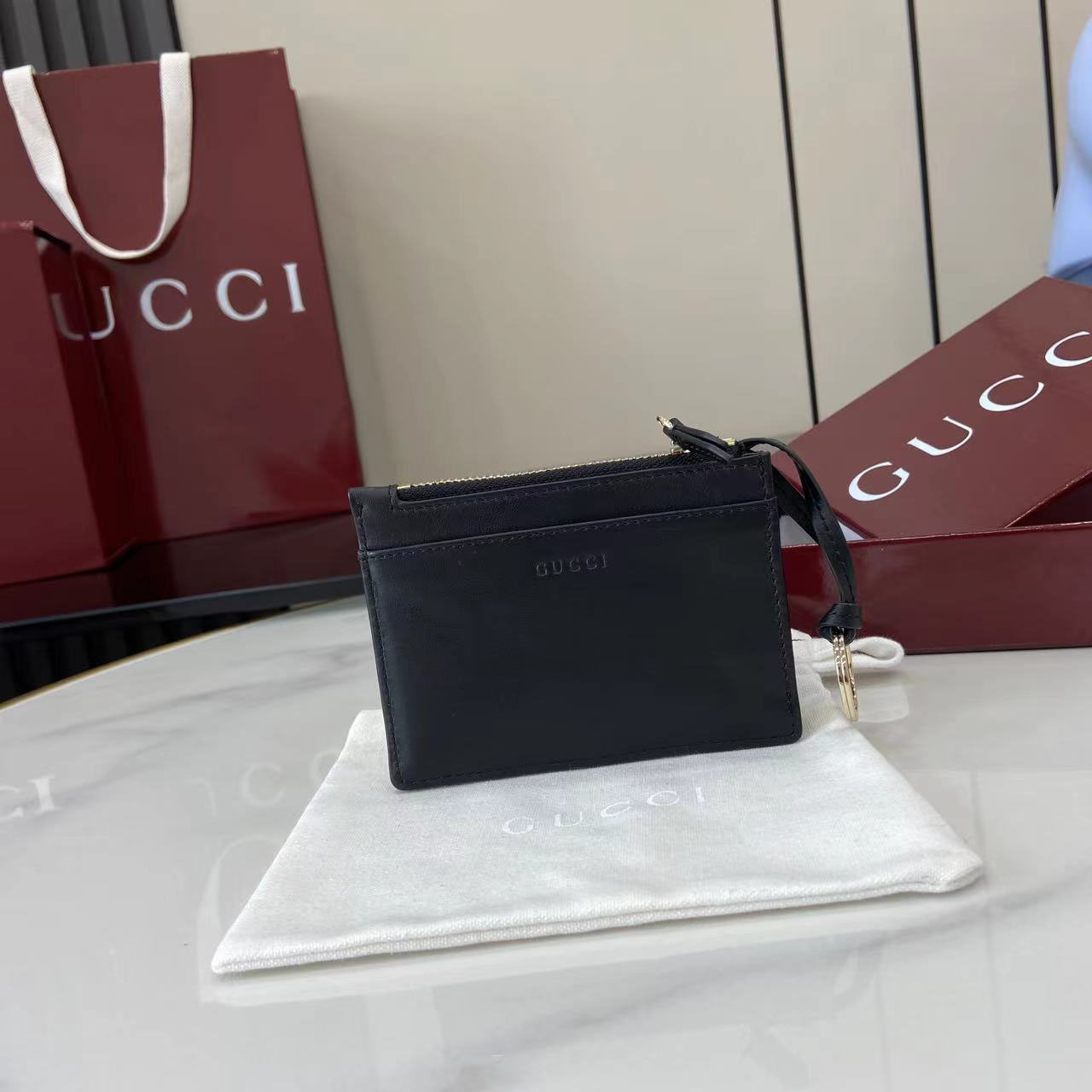 Gucci GG Marmont Zip Key Pouch 837747 - DopestKickz