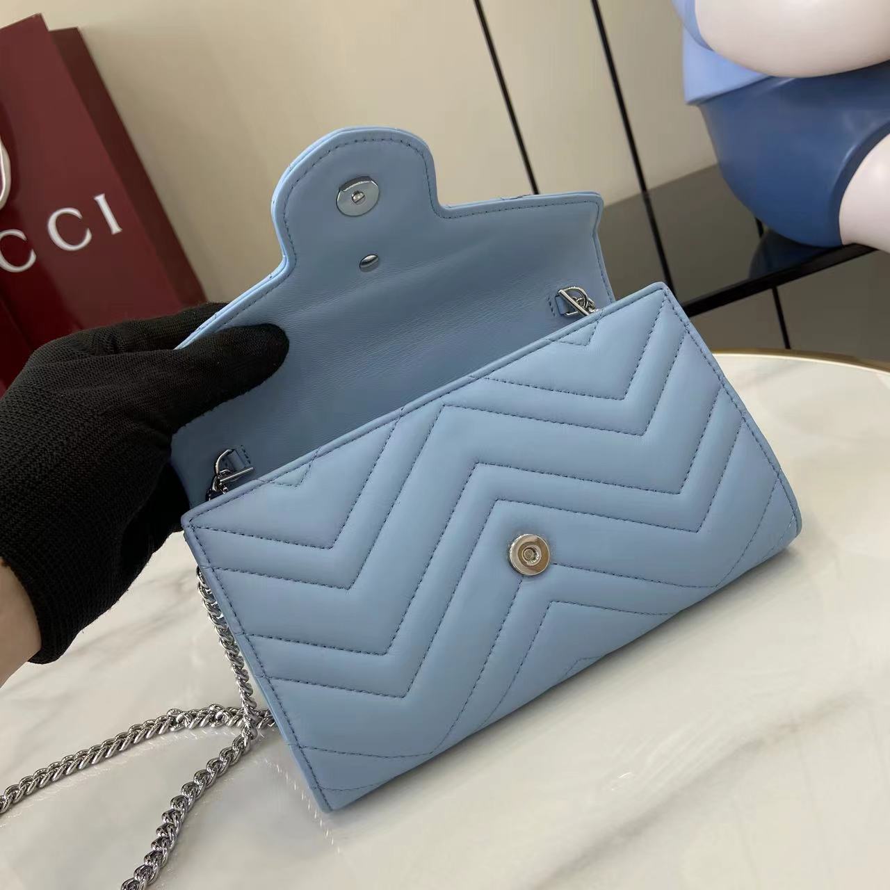 Gucci GG Marmont Wallet On Chain - DopestKickz