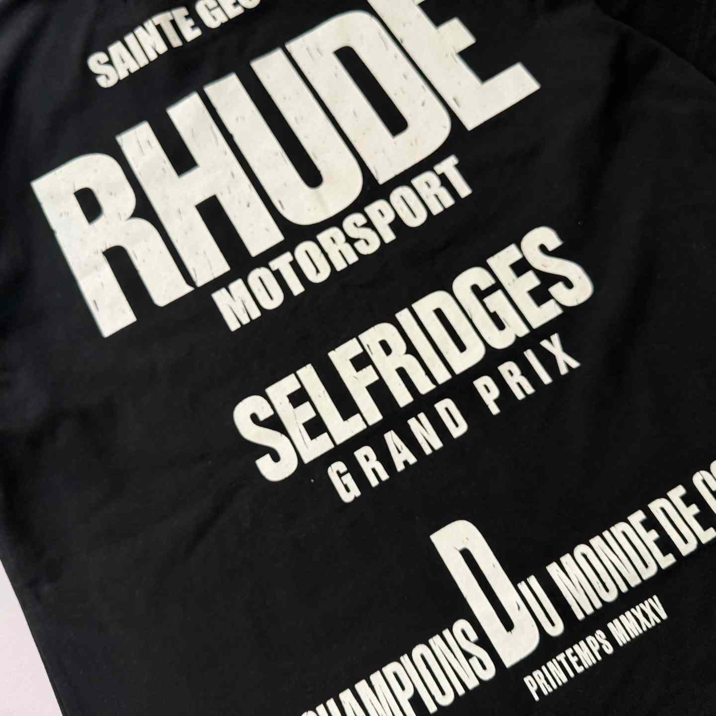Rhude Champions Du Monde Tee 'Vintage Black' - DopestKickz