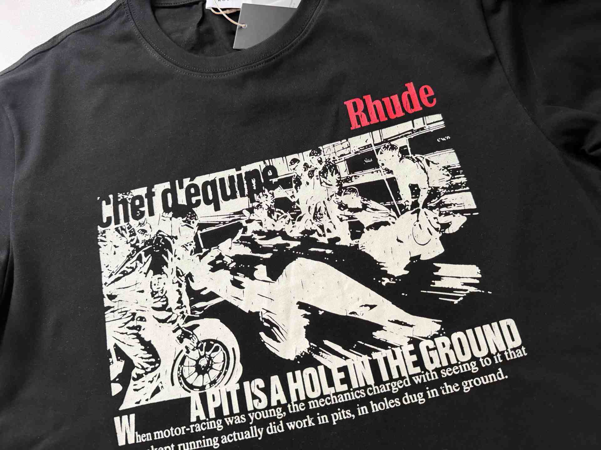 Rhude Champions Du Monde Tee 'Vintage Black' - DopestKickz