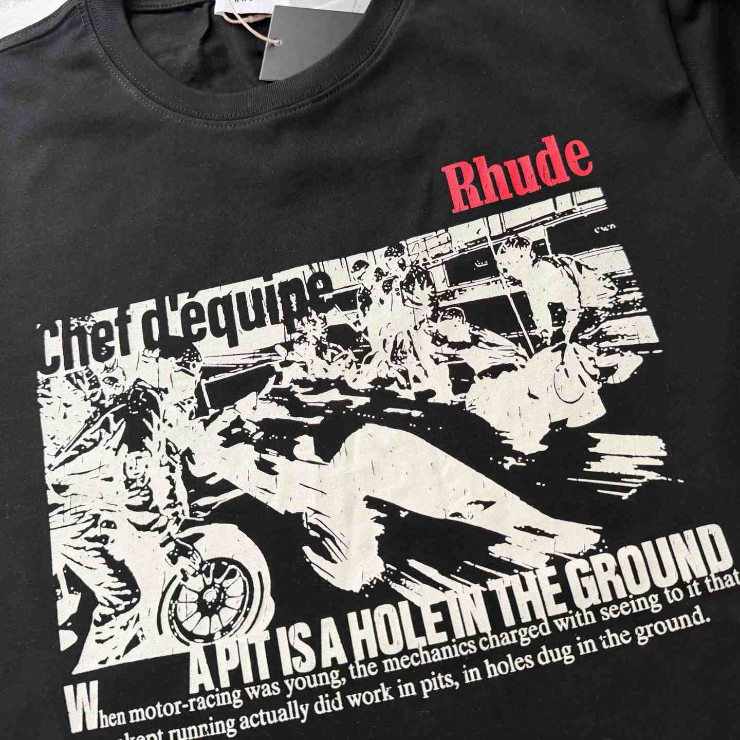Rhude Champions Du Monde Tee 'Vintage Black' - DopestKickz