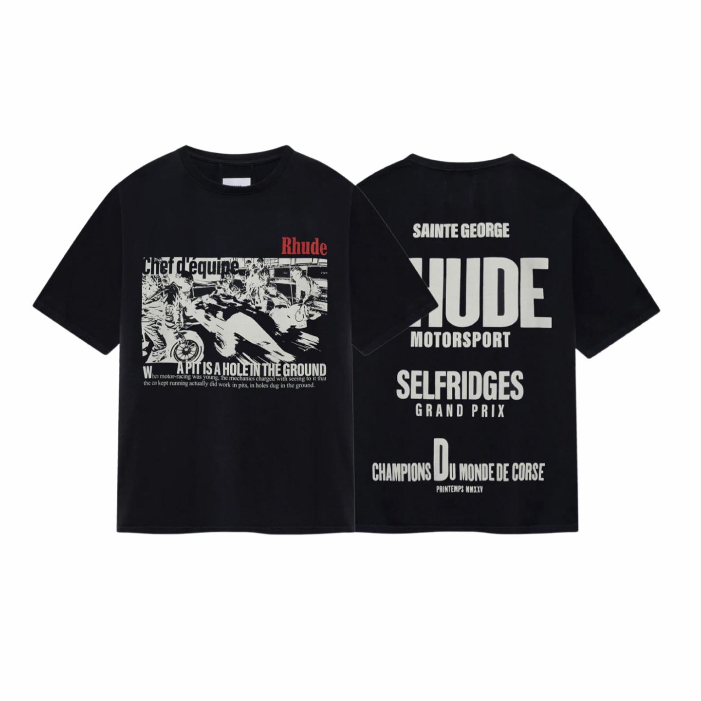 Rhude Champions Du Monde Tee 'Vintage Black' - DopestKickz