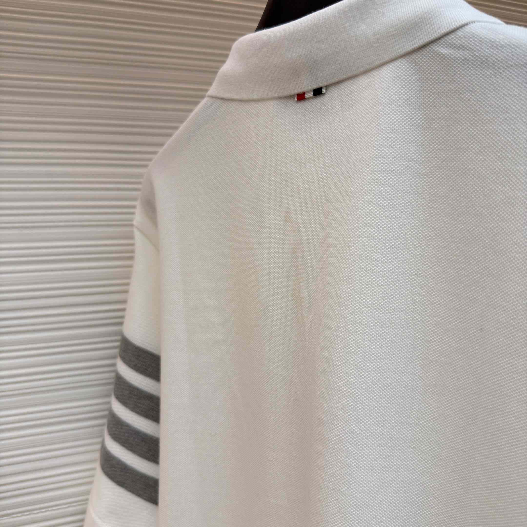 Thom Browne Classic Pique 4-Bar Short Sleeve Polo   - DopestKickz