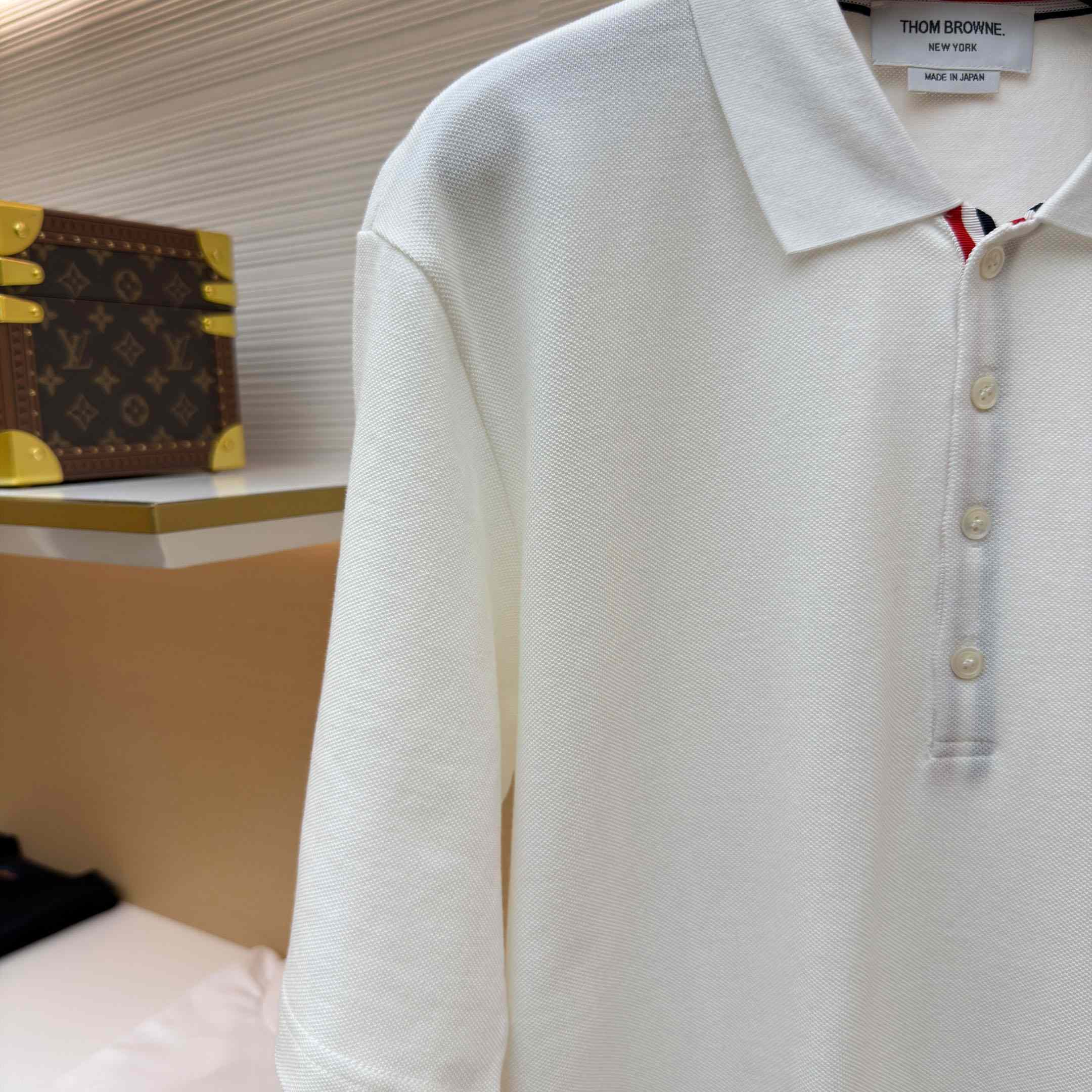 Thom Browne Classic Pique 4-Bar Short Sleeve Polo   - DopestKickz