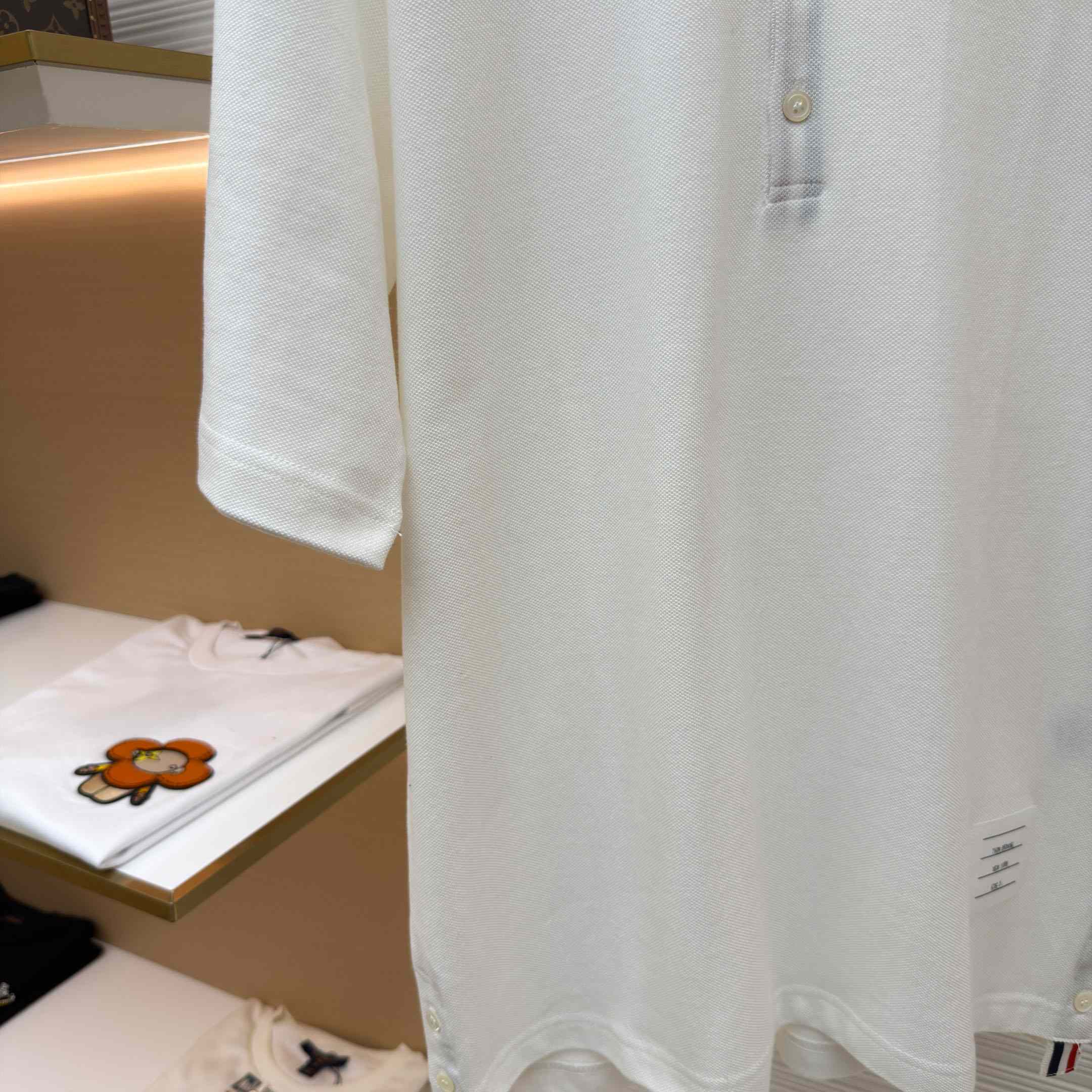 Thom Browne Classic Pique 4-Bar Short Sleeve Polo   - DopestKickz