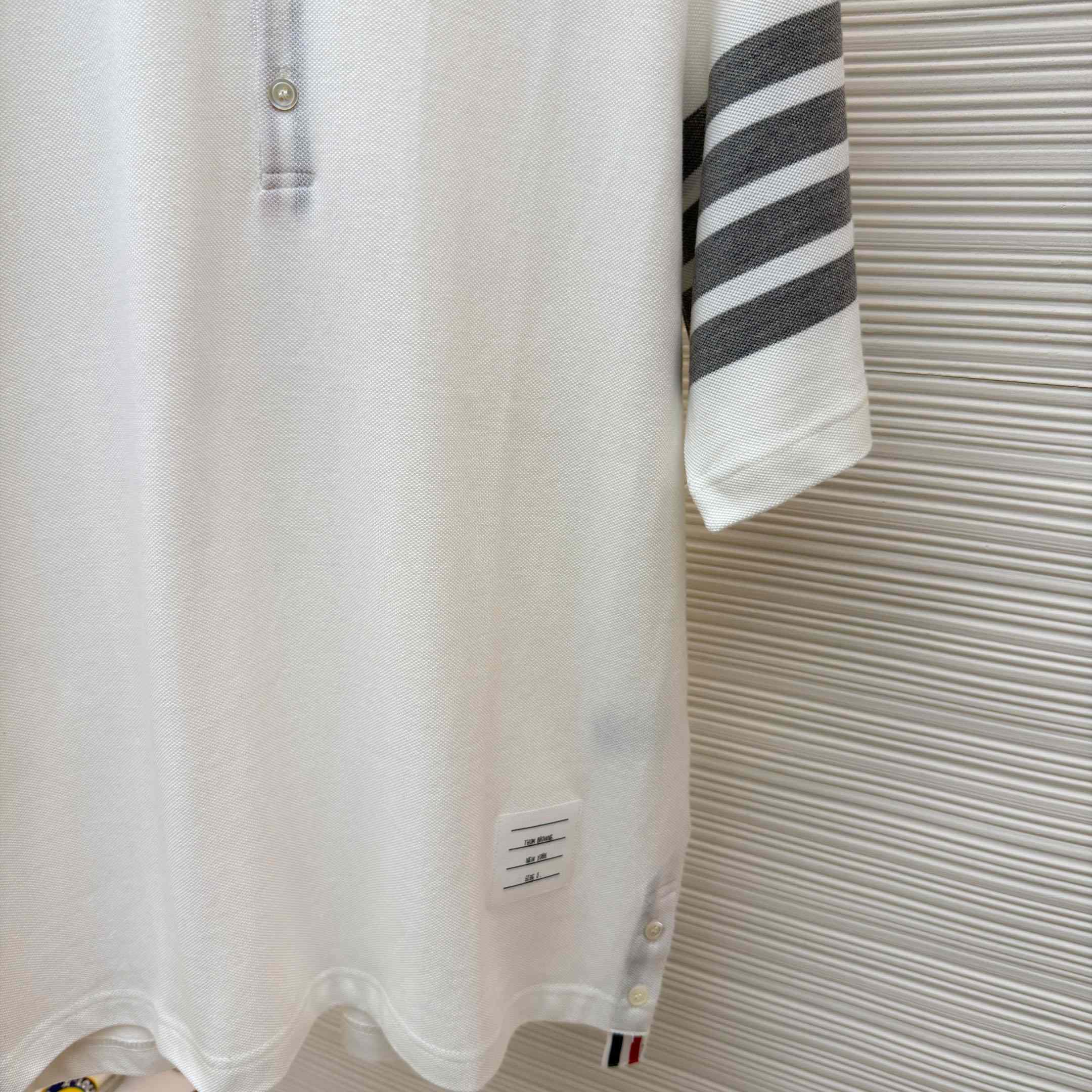 Thom Browne Classic Pique 4-Bar Short Sleeve Polo   - DopestKickz