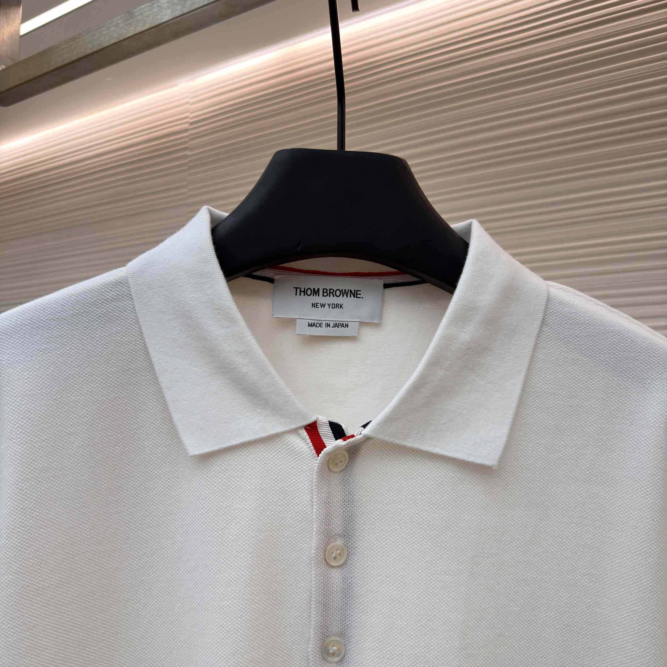 Thom Browne Classic Pique 4-Bar Short Sleeve Polo   - DopestKickz
