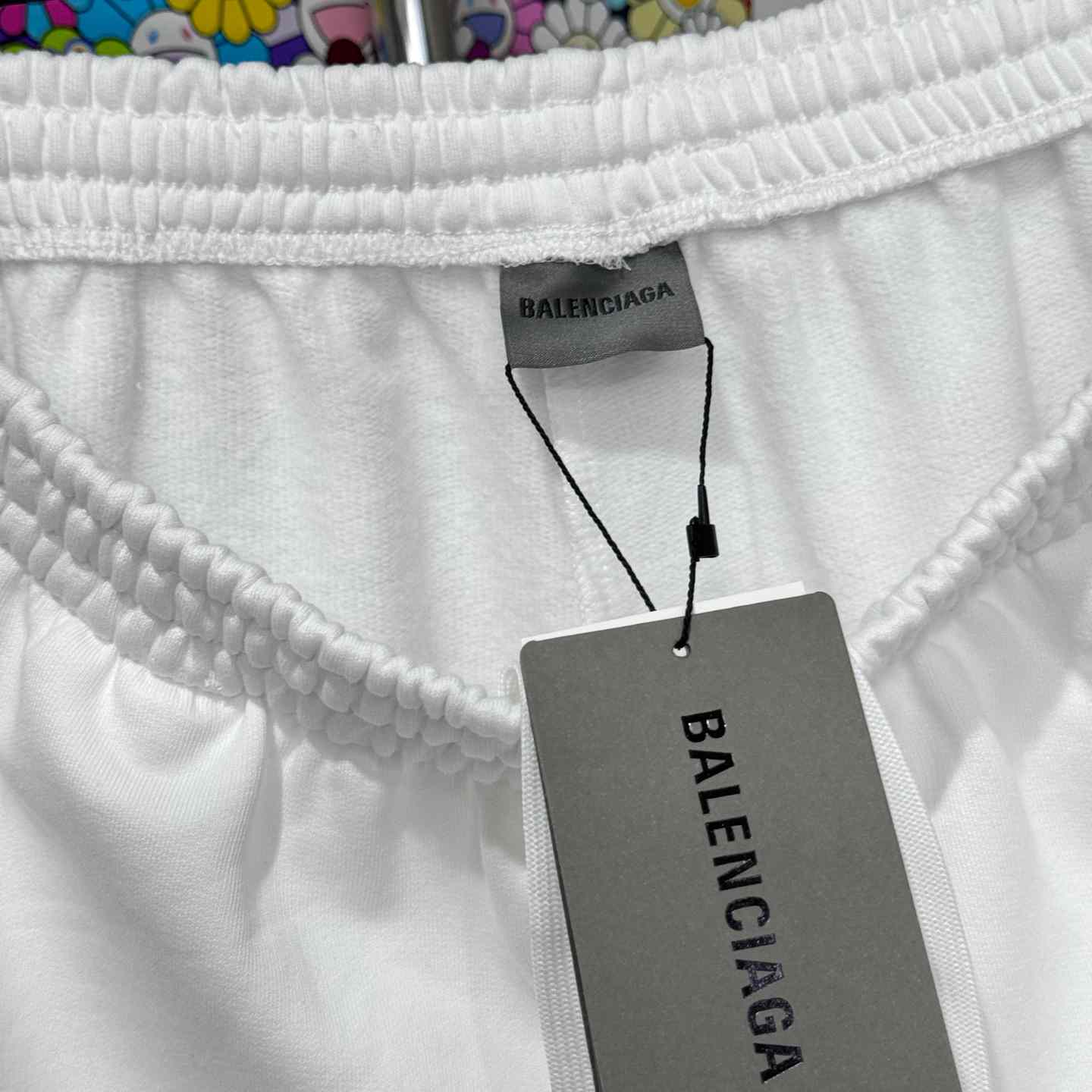 Balenciaga Wet Brush Relaxed Fit Shorts In White - DopestKickz