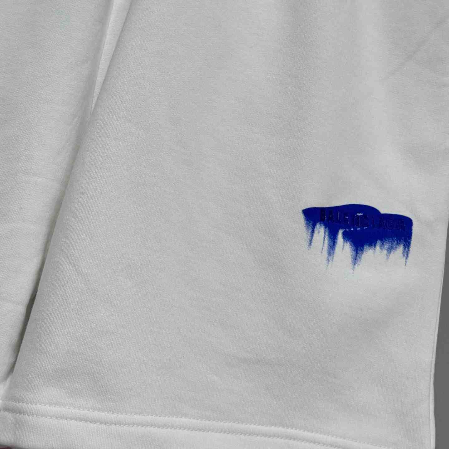 Balenciaga Wet Brush Relaxed Fit Shorts In White - DopestKickz