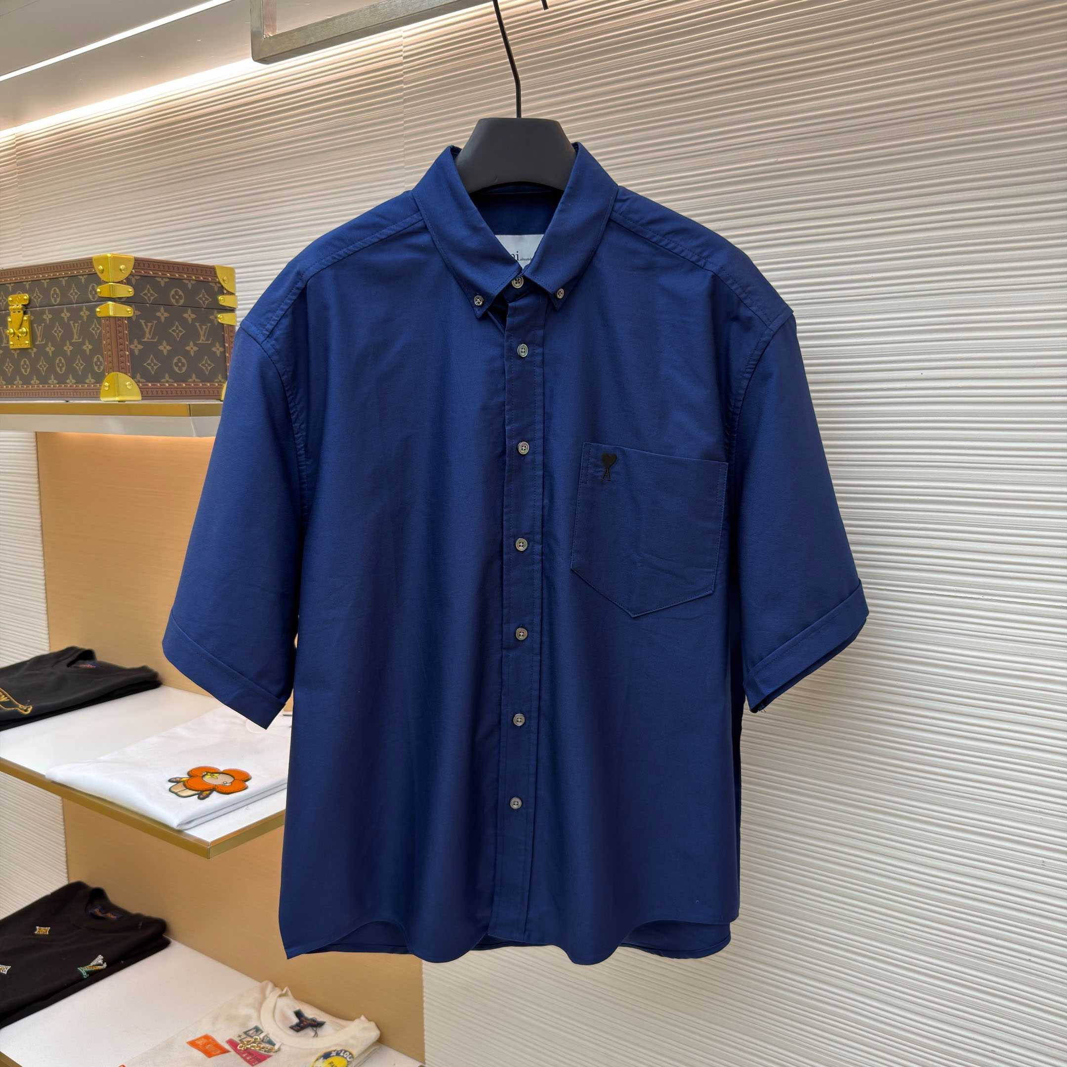 AMI Paris Ami Button-Down Short-Sleeve Shirt - DopestKickz