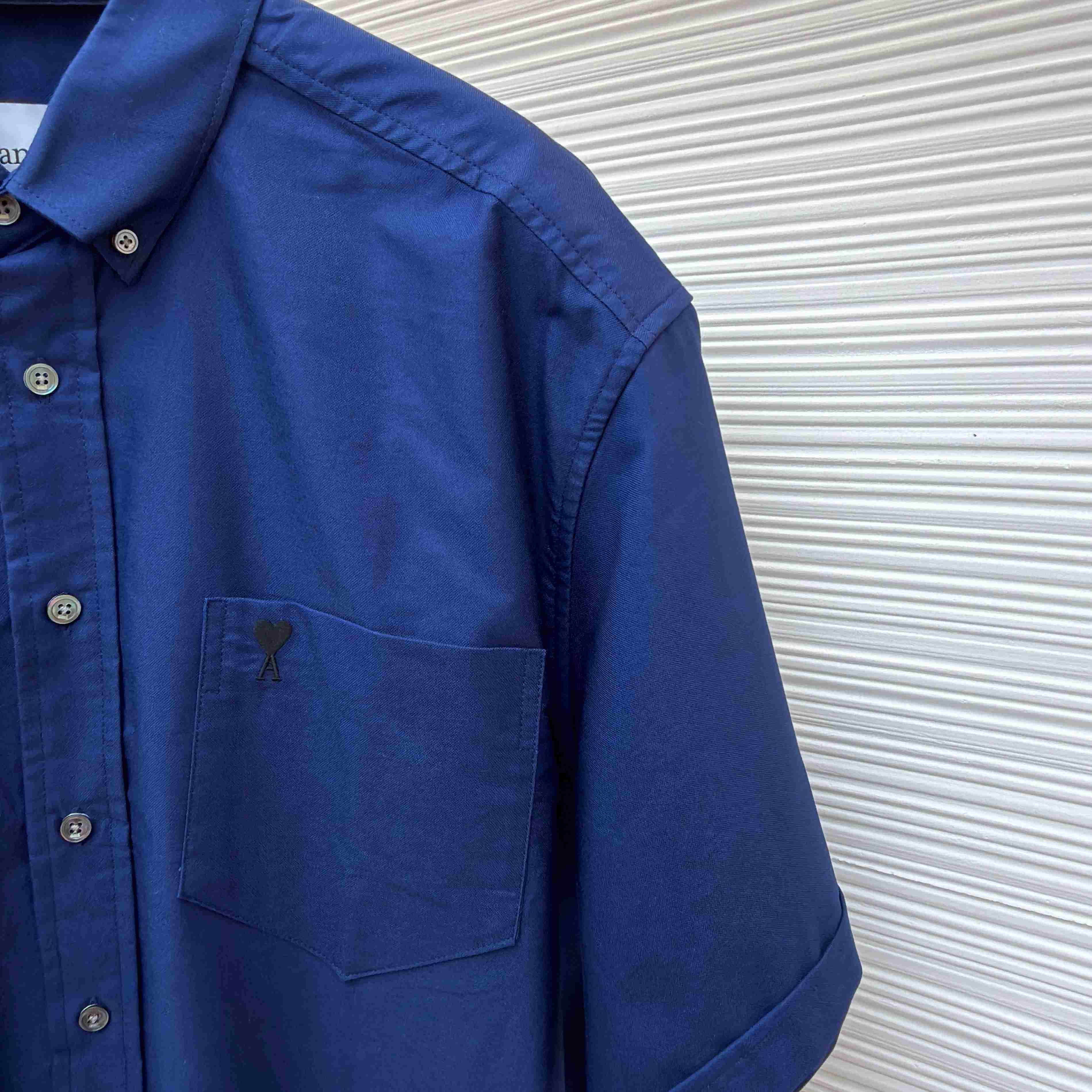 AMI Paris Ami Button-Down Short-Sleeve Shirt - DopestKickz