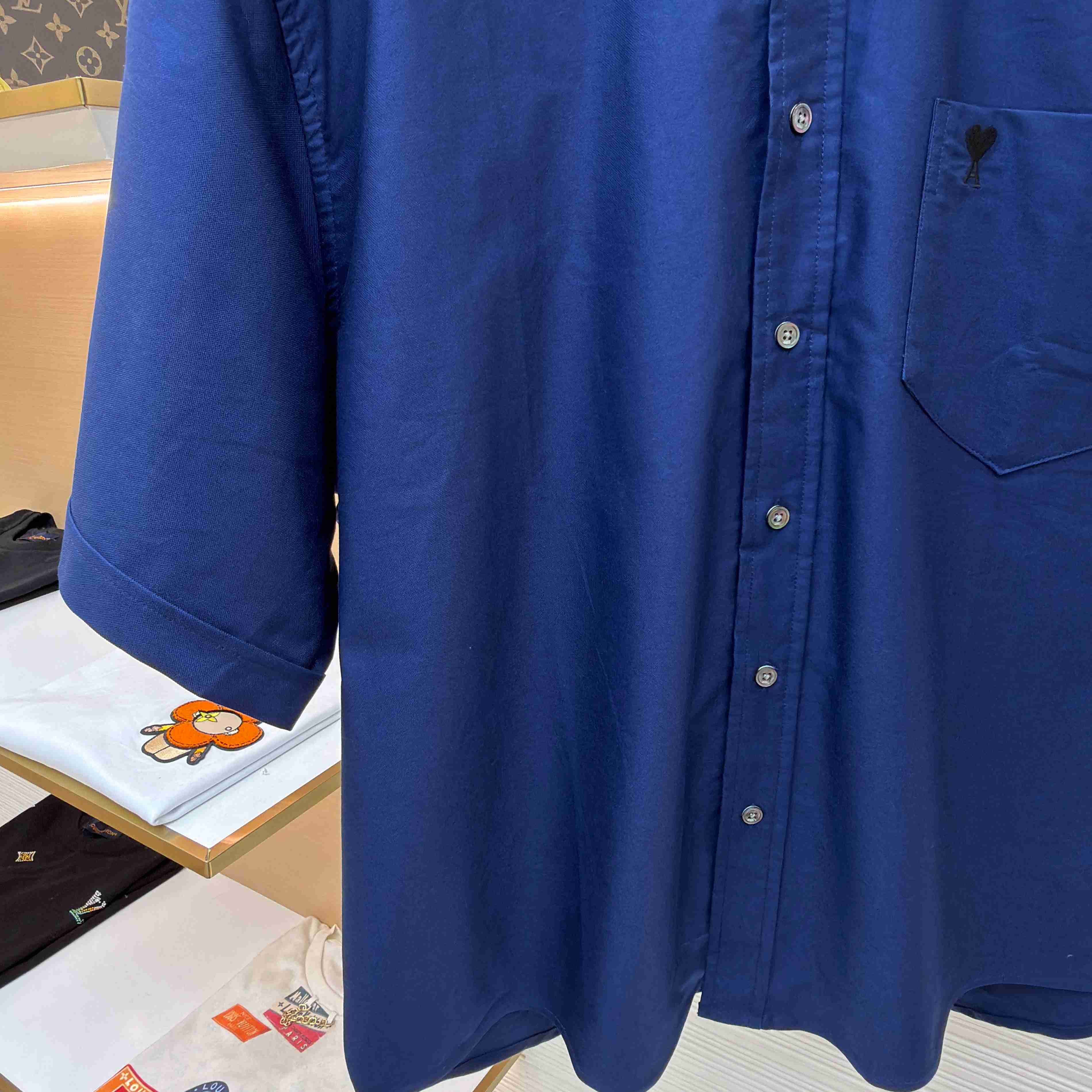 AMI Paris Ami Button-Down Short-Sleeve Shirt - DopestKickz