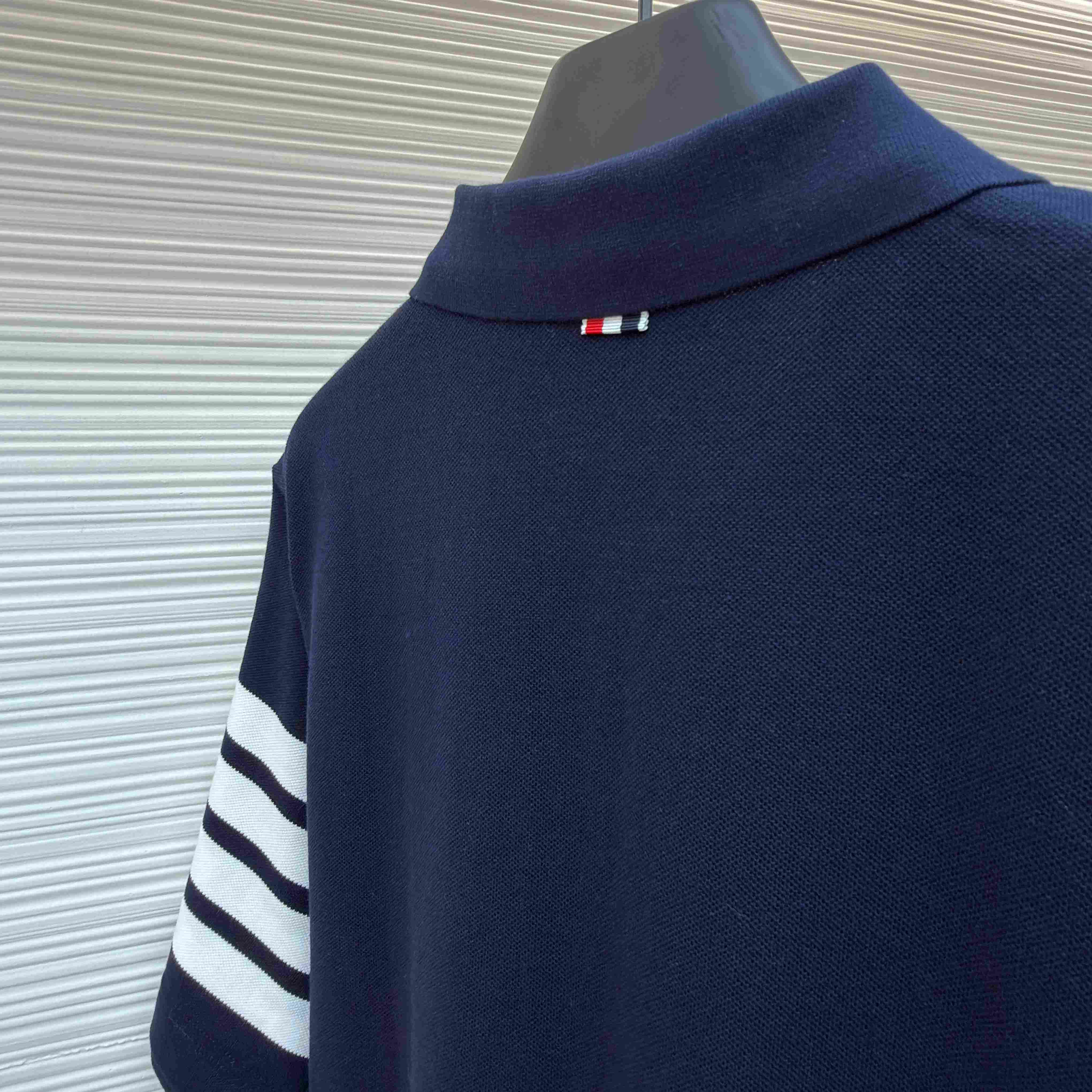 Thom Browne Classic Pique 4-Bar Short Sleeve Polo   - DopestKickz