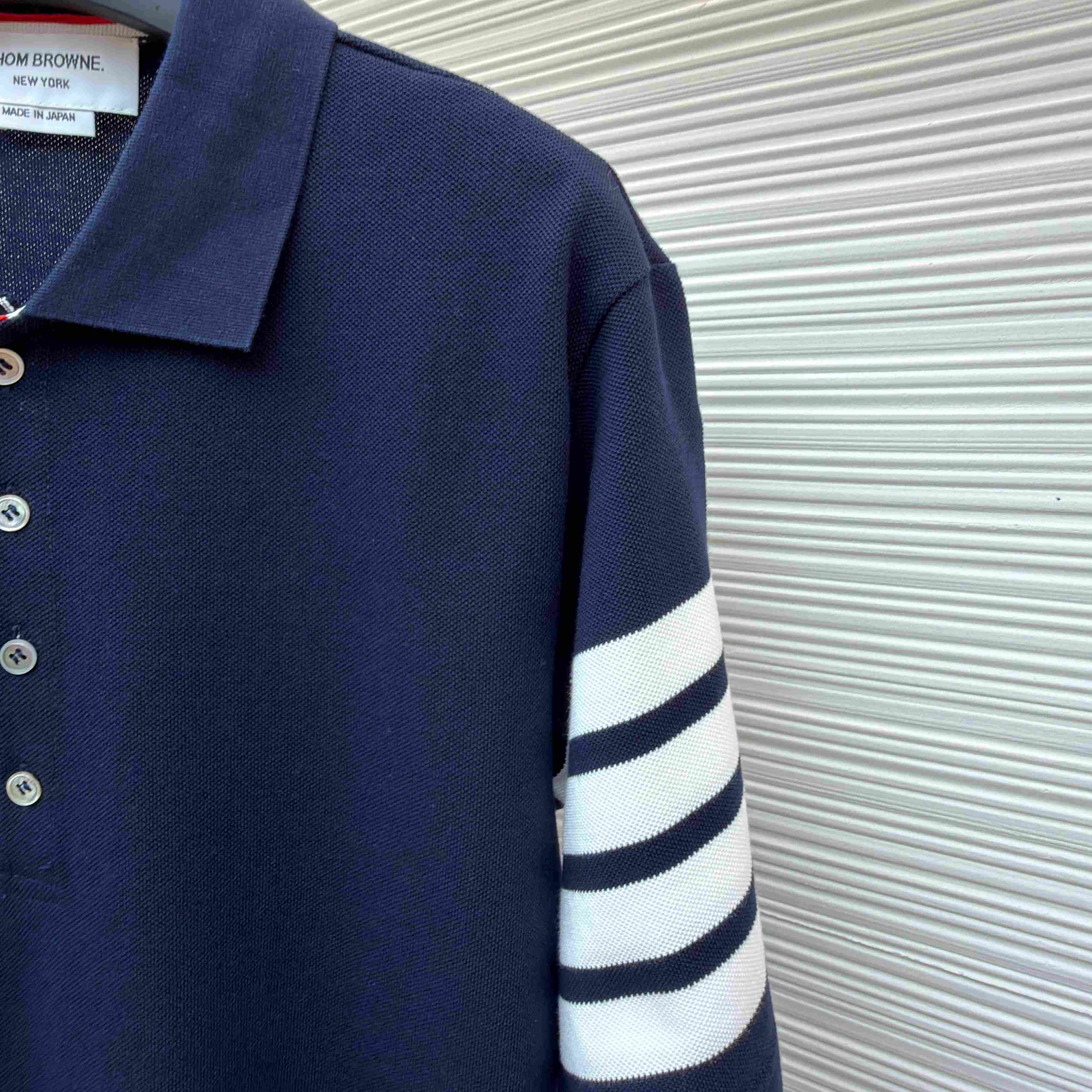 Thom Browne Classic Pique 4-Bar Short Sleeve Polo   - DopestKickz