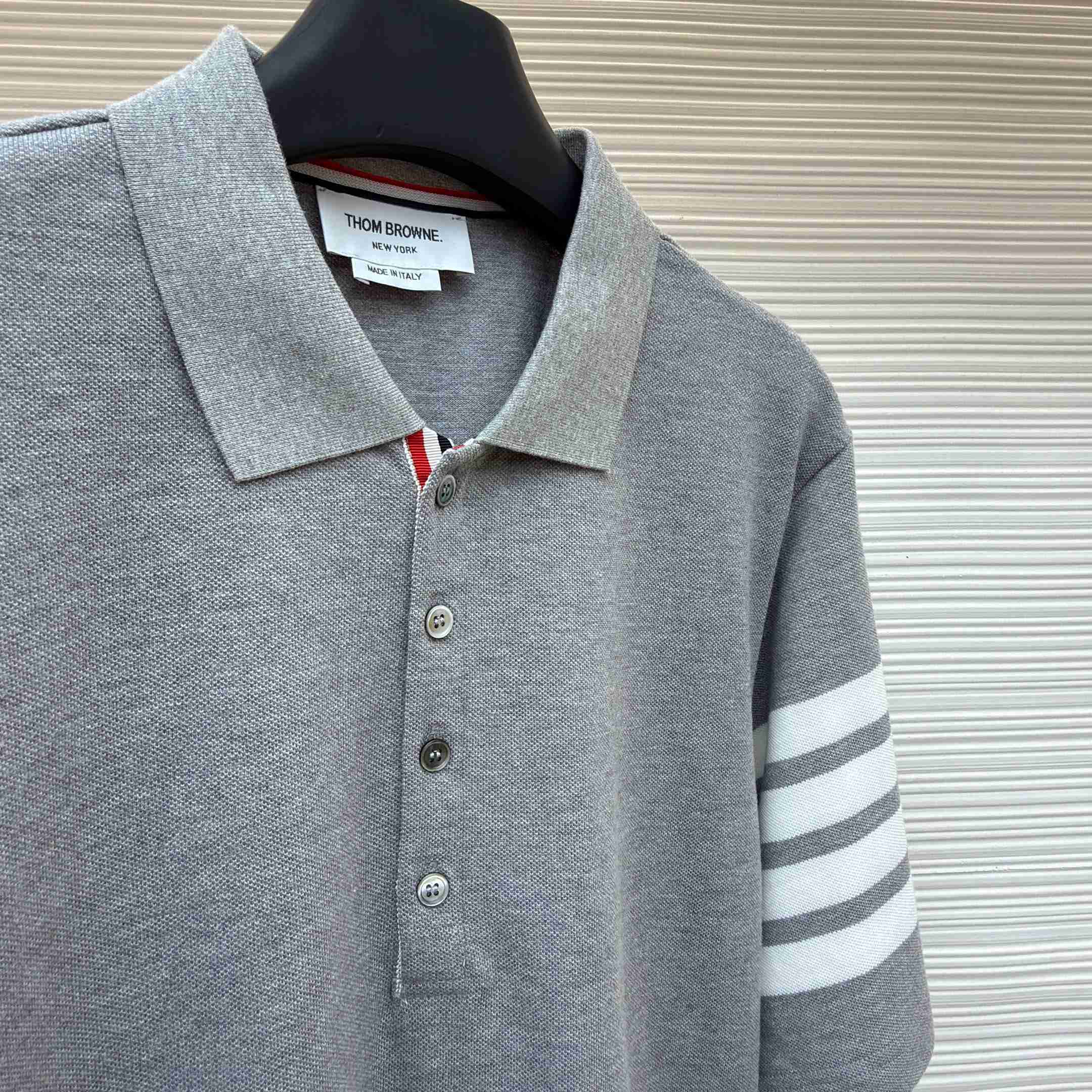 Thom Browne Classic Pique 4-Bar Short Sleeve Polo   - DopestKickz