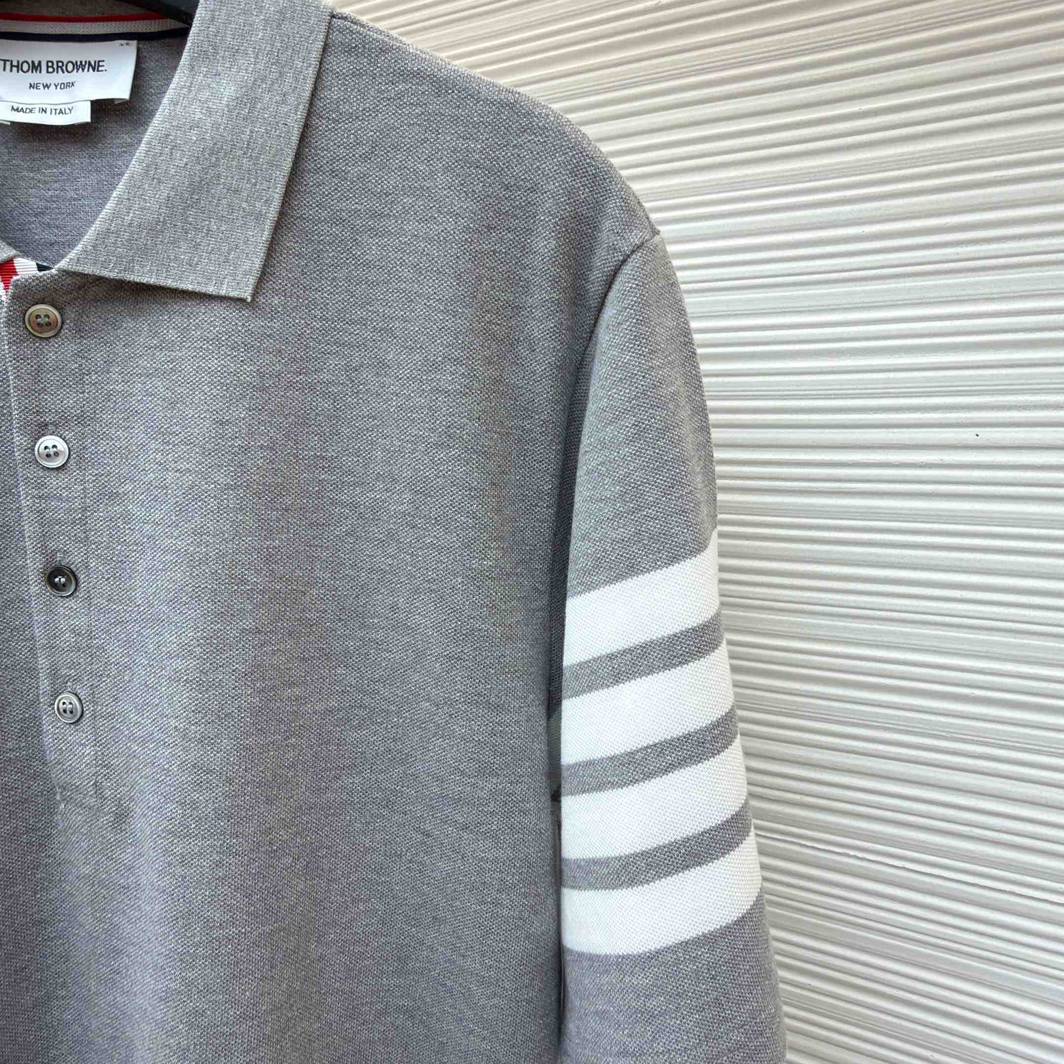 Thom Browne Classic Pique 4-Bar Short Sleeve Polo   - DopestKickz