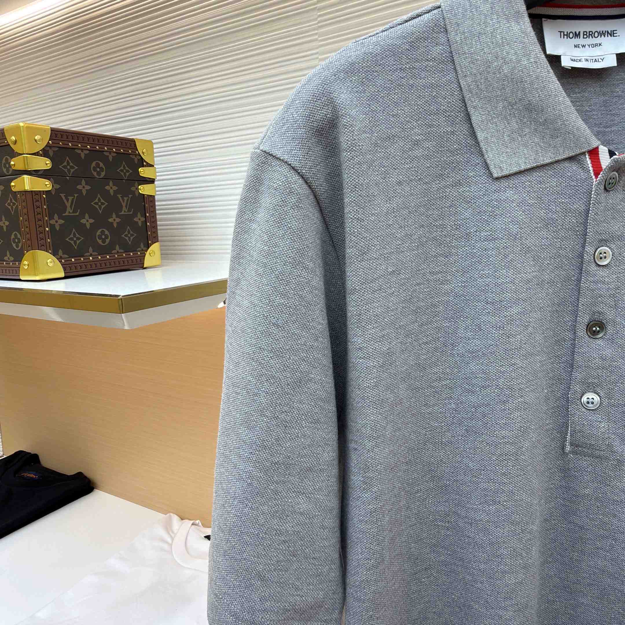 Thom Browne Classic Pique 4-Bar Short Sleeve Polo   - DopestKickz