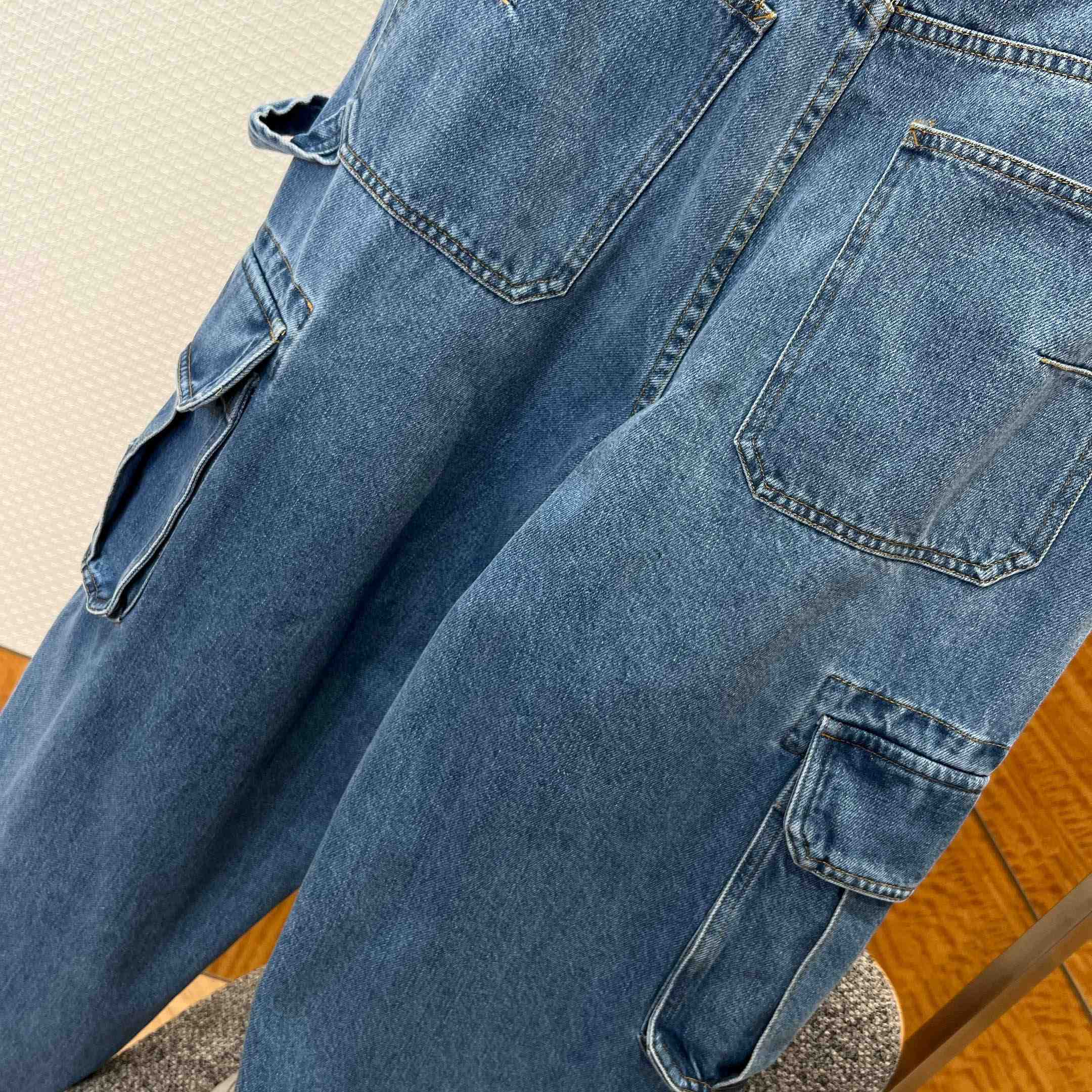 Dior Cargo Jeans Blue Cotton Twill - DopestKickz